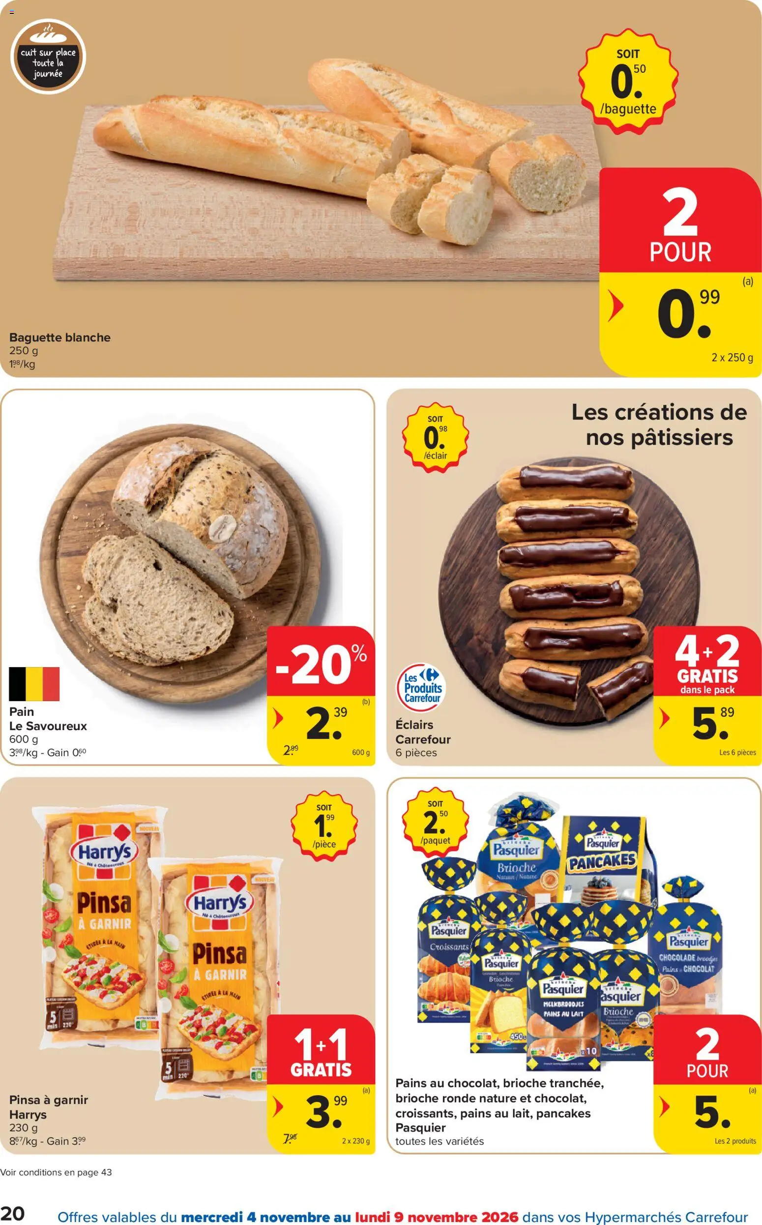 {H1} | Pagina: 20 | Producten: Pizza, Baguette, Broodjes, Chocolade