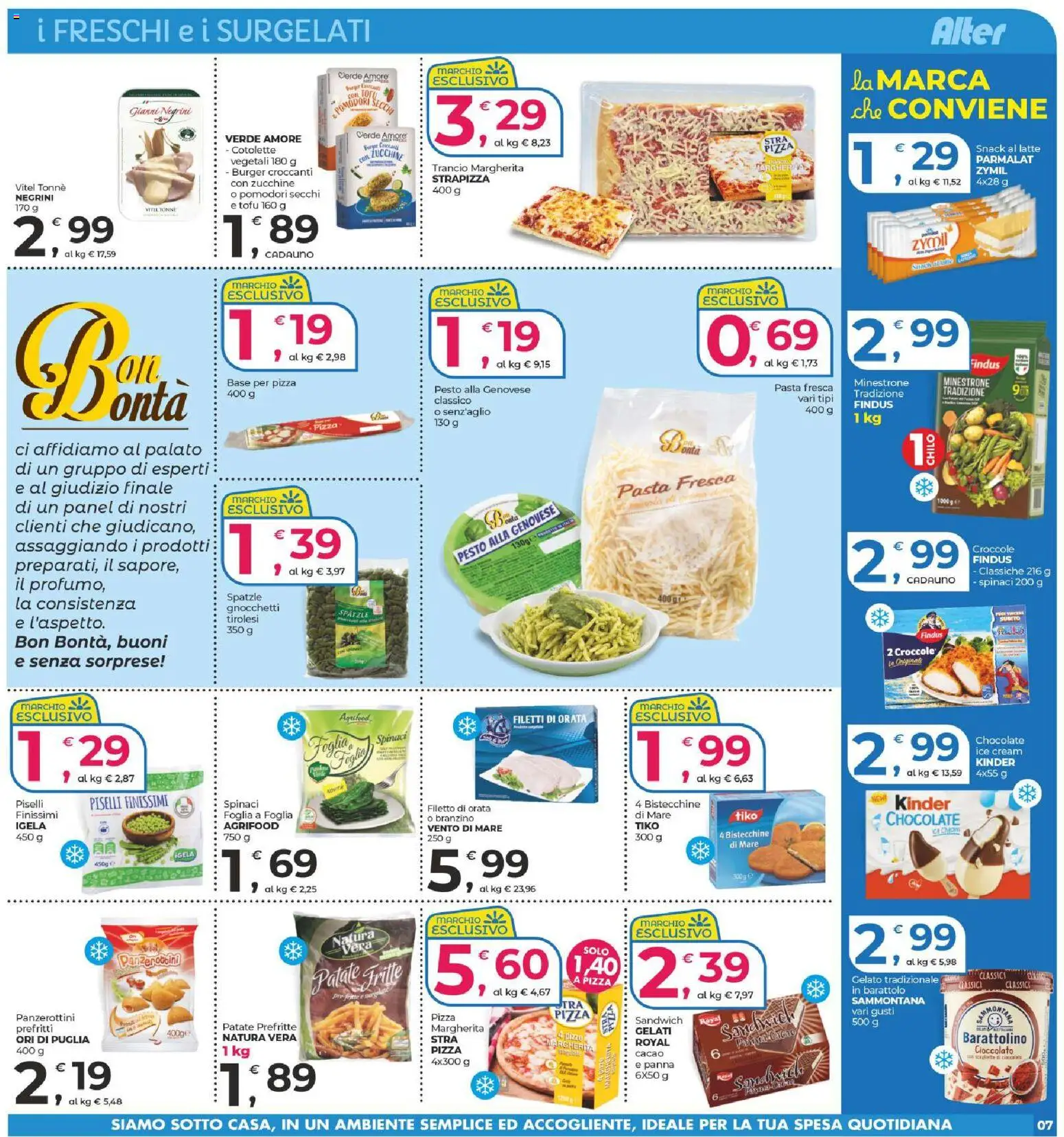Volantino Alter Discount del 09.04.2026 | Pagina: 7 | Prodotti: Cioccolato, Pesto, Piselli, Gnocchetti