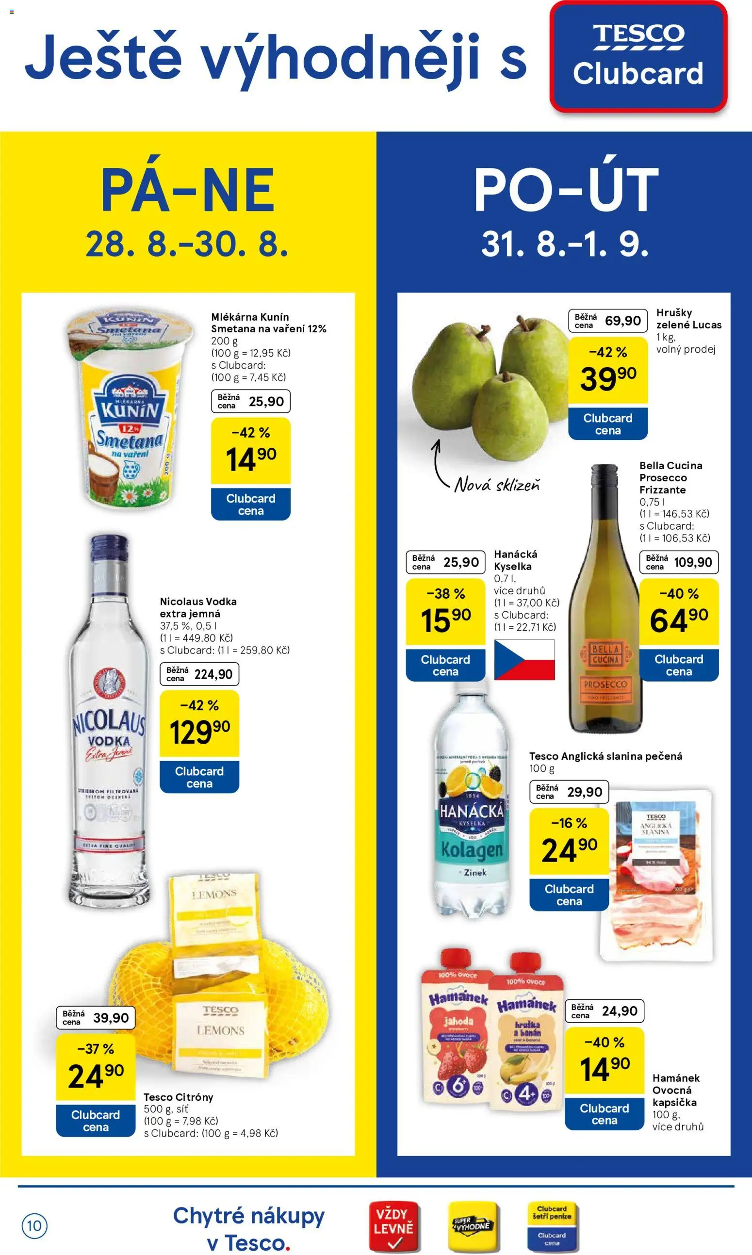 Tesco leták - Supermarket od 26.08.2026 | Strana: 10 | Produkty: Frizzante, Citróny, Hamánek, Smetana na vaření