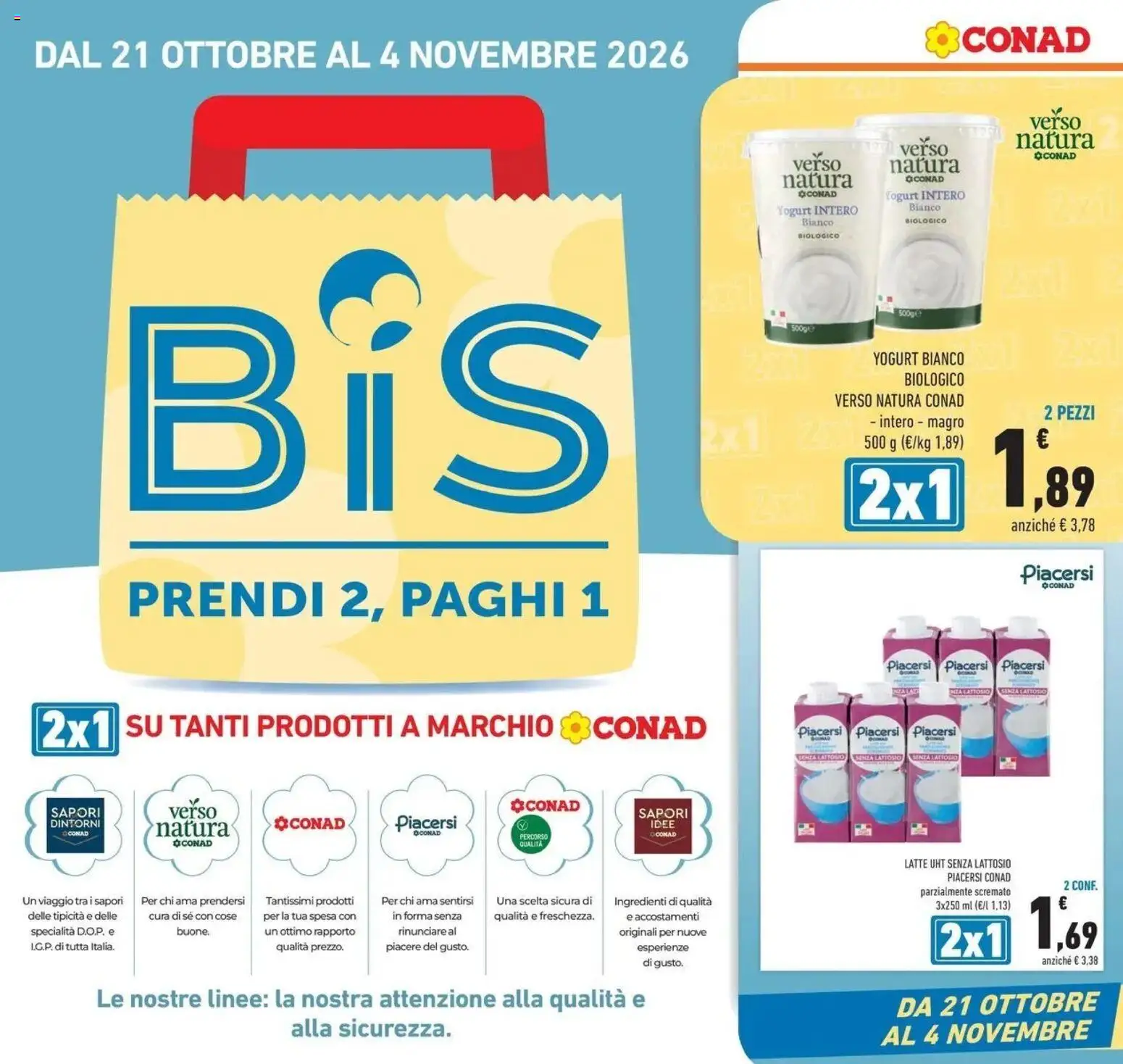 Volantino Conad del 21/10/2026 | Pagina: 10 | Prodotti: Yogurt, Latte, Ingredienti, Senza lattosio