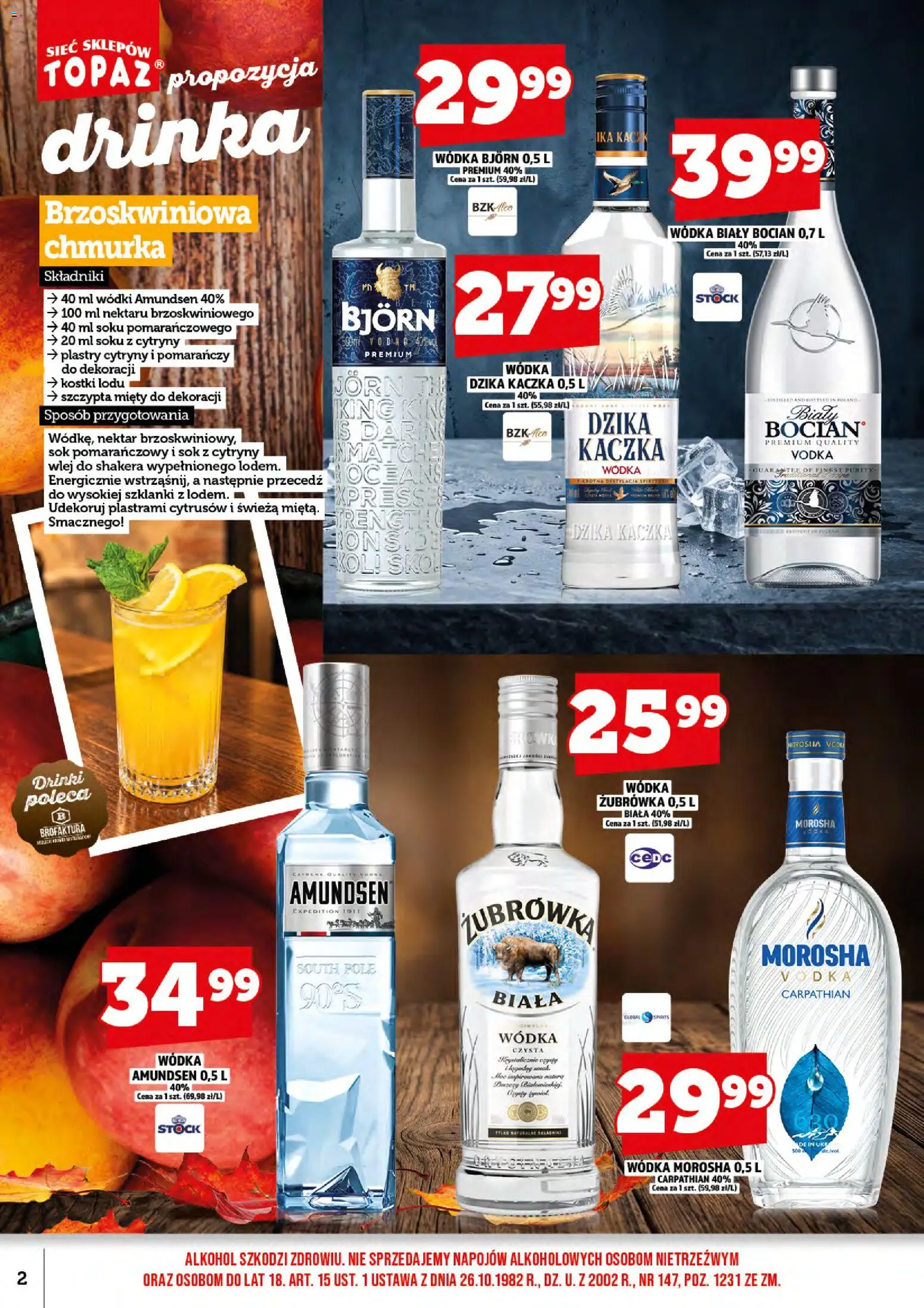Topaz gazetka alkoholowa od 01.11.2026 | Strona: 4 | Produkty: Sok pomarańczowy, Vodka, Sok, Wódka