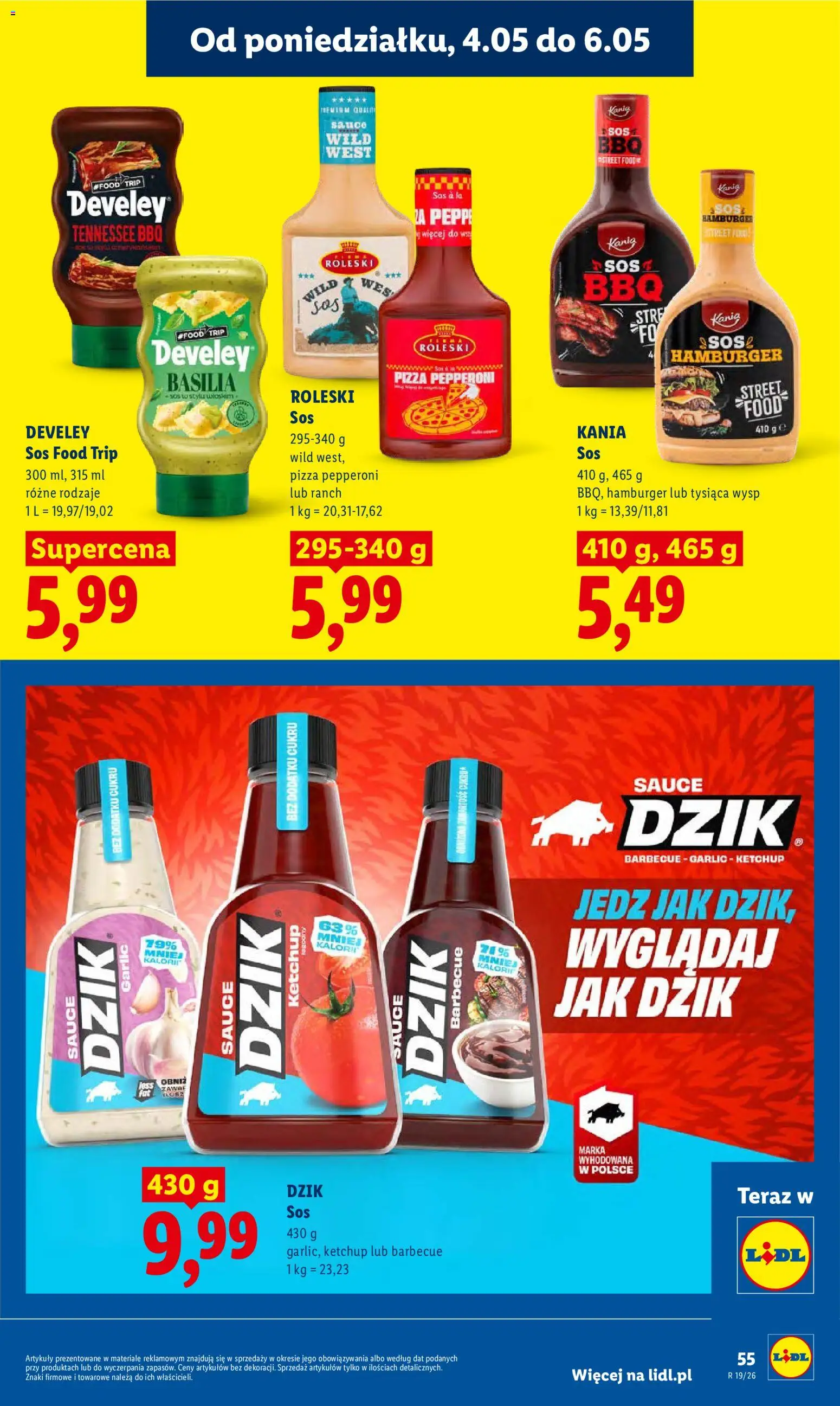 Lidl gazetka od 04.05.2026 | Strona: 59 | Produkty: Ketchup, Hamburger, Pizza, Sos