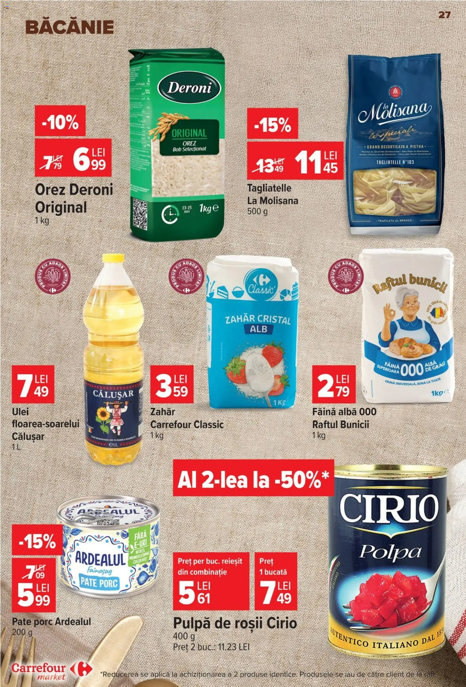 Noul catalog Carrefour – valabil de la 19.08.2026 | Pagină: 27 | Produse: Alba, La Molisana, Roșii, Zahăr