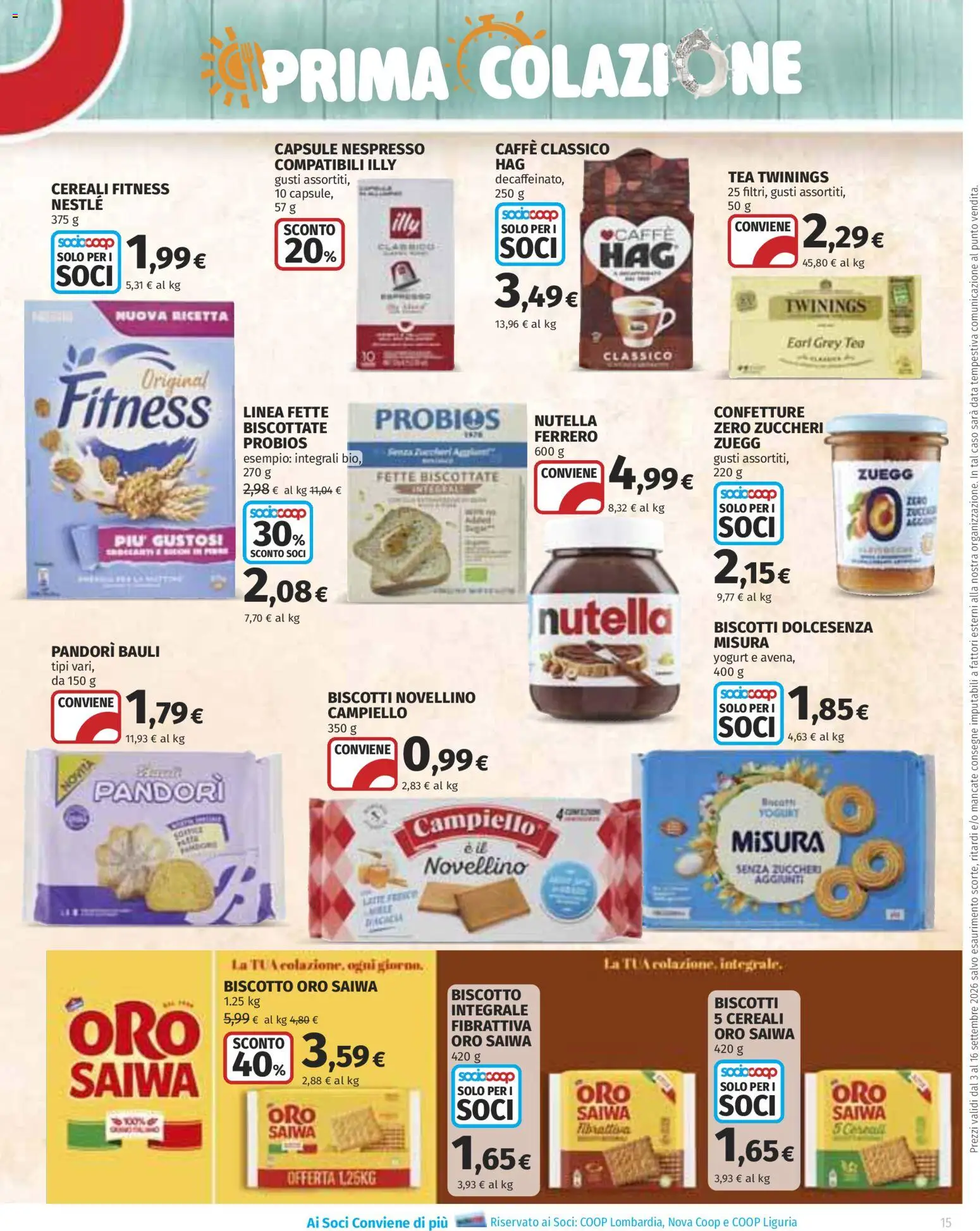 Volantino COOP del 03/09/2026 | Pagina: 15 | Prodotti: Yogurt, Data, Fette biscottate, Illy