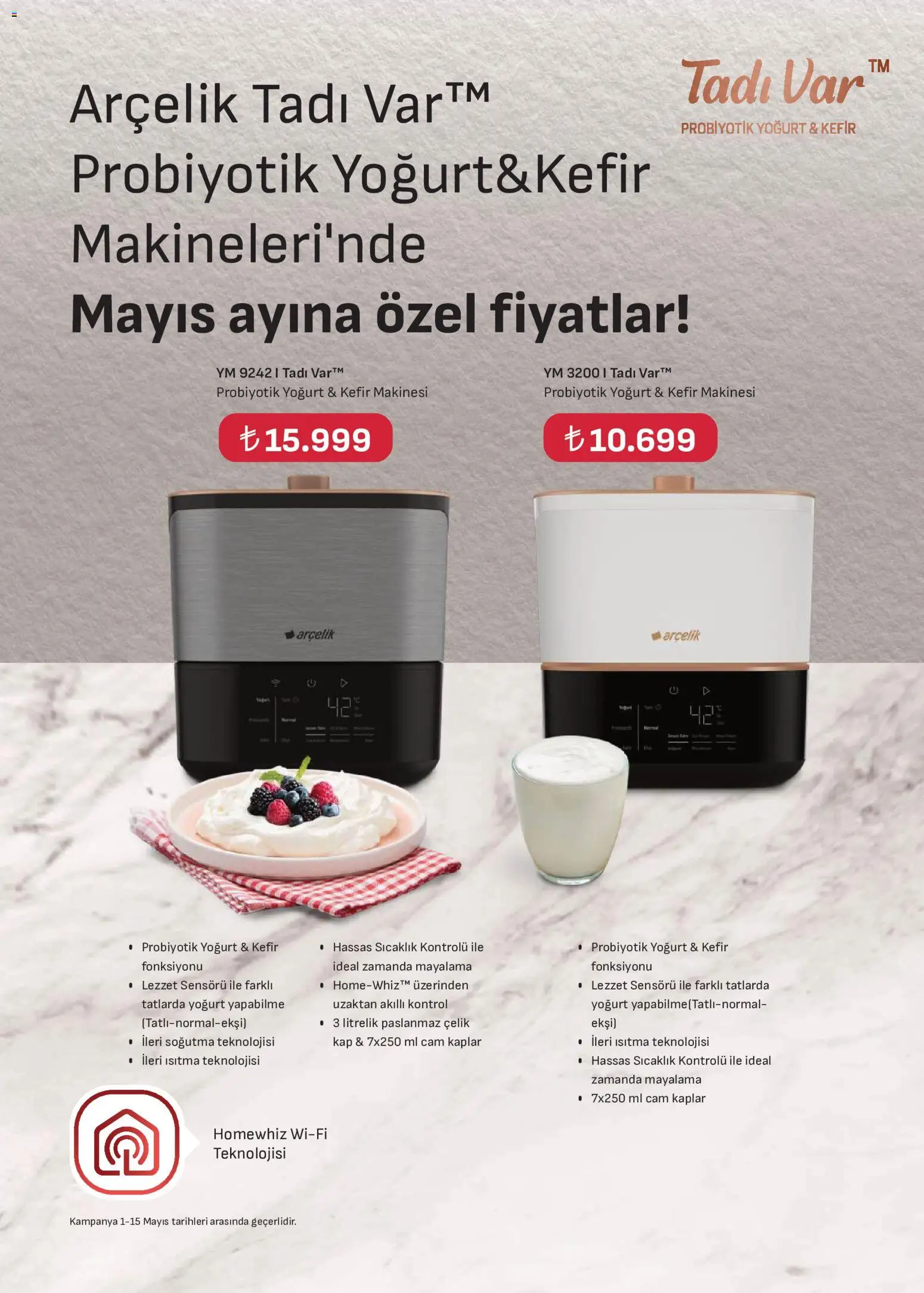 Arçelik Katalog - 01.05.2026 tarihinden itibaren geçerlidir | Sayfa: 51 | Ürünler: Kefir, Yoğurt