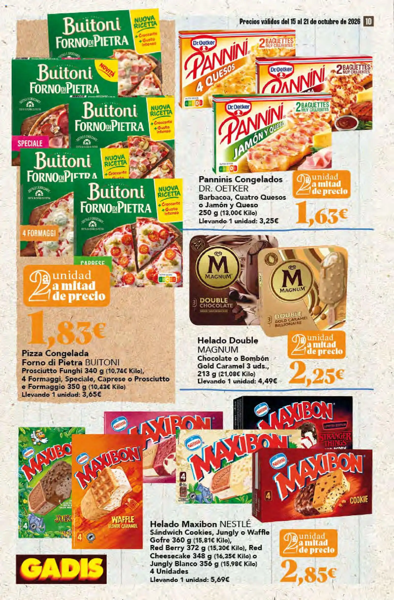 Gadis - folleto │ válido desde el 15/10/2026 | Página: 10 | Productos: Queso, Chocolate, Pizza, Magnum