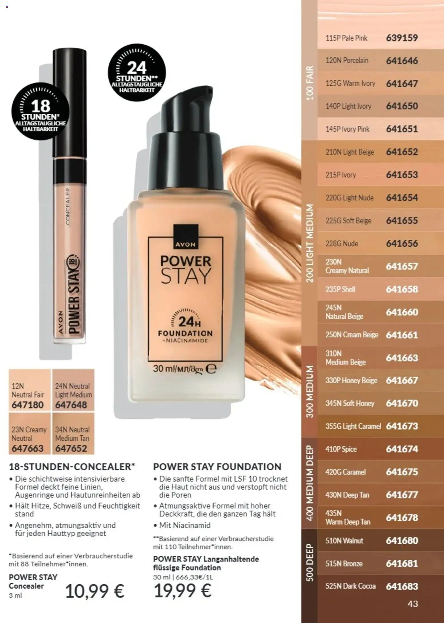 AVON Katalog August 2026 – gültig ab 08.08.2026 | Seite: 43 | Produkte: Concealer, Foundation