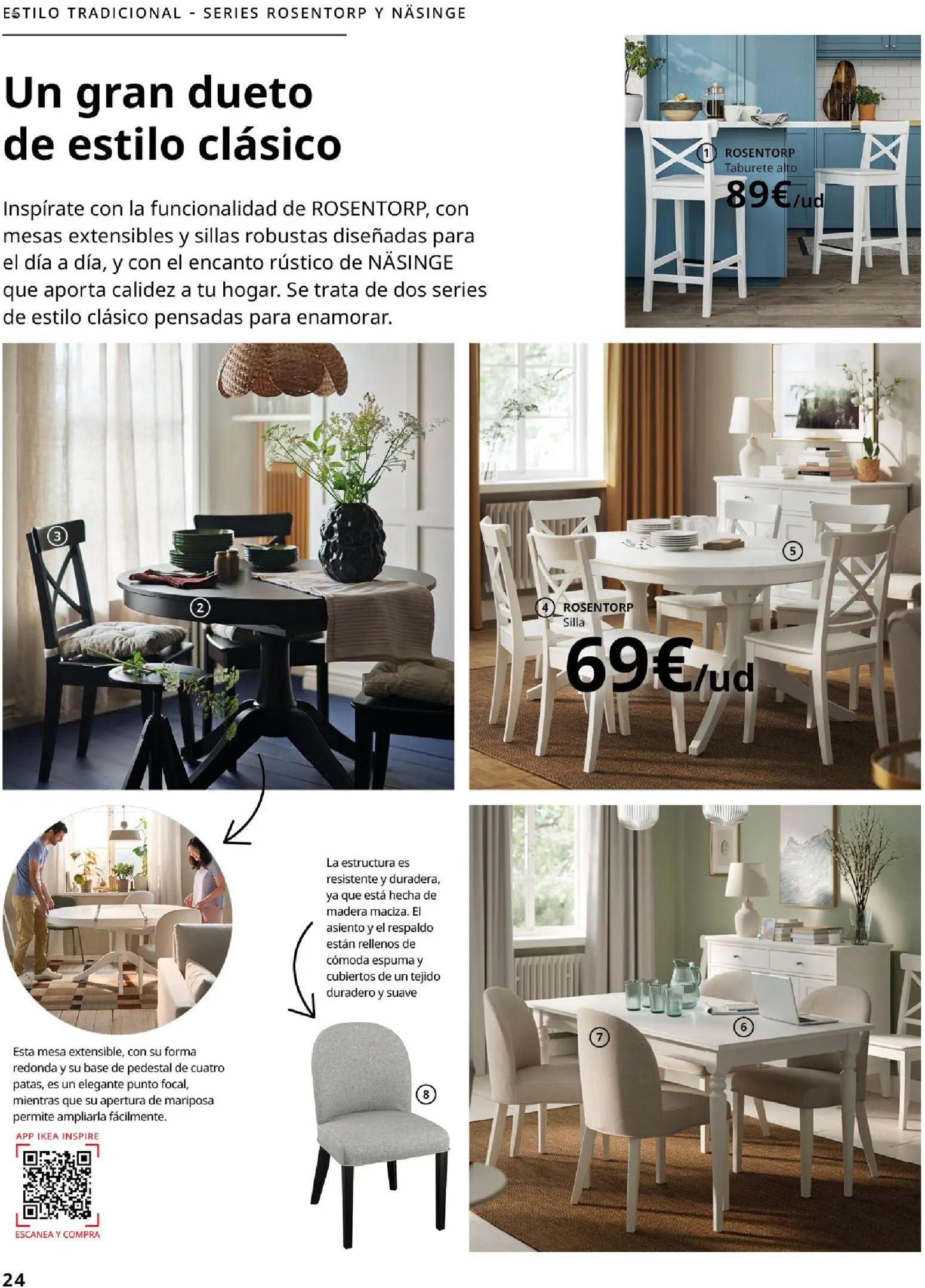Catálogo IKEA Comedores │ válido desde el 06.03.2026 | Página: 24 | Productos: Taburete, Mesa, Silla