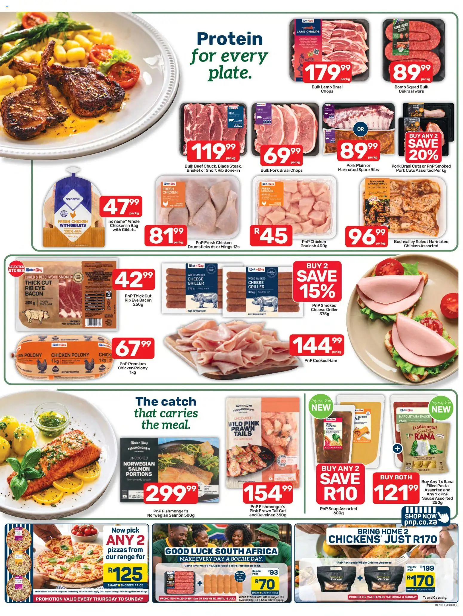 New Pick n Pay catalogue – valid from 29/06/2026 | Page: 3 | Products: Detergente líquido, Polony, Pork, Sauce