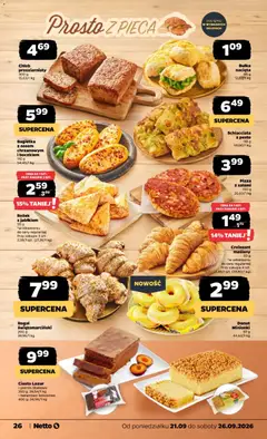 Pogląd oferty "Donut, Minionki, Donut Minionki" - ważna od 21.09.2026 | Strona: 26 | Produkty: Piernik, Rogal świętomarciński, Bagietka, Chleb