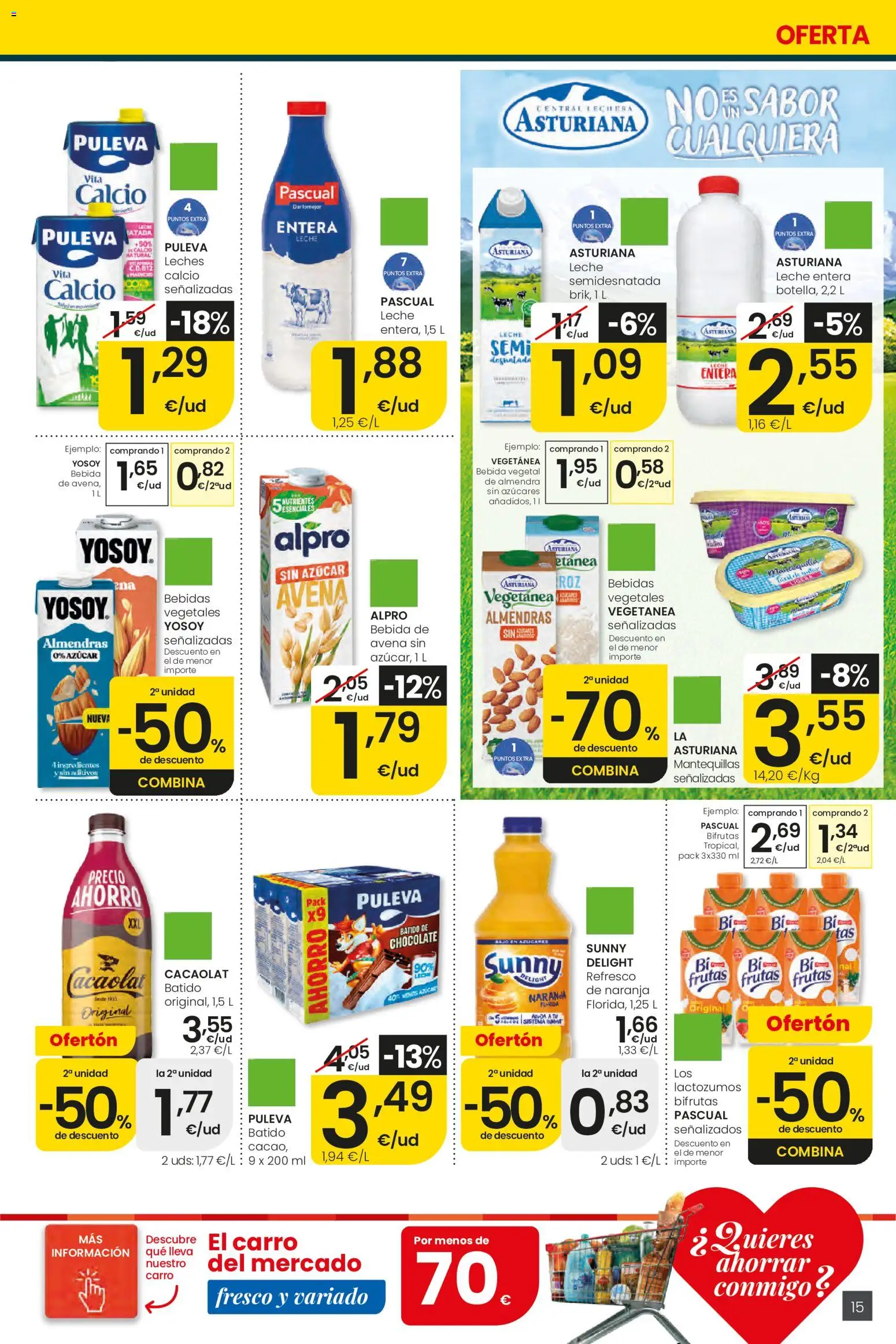 Eroski Ofertones de verano │ válido desde el 28.05.2026 | Página: 15 | Productos: Leche entera, Κρεμάστρα, Leche, Chocolate