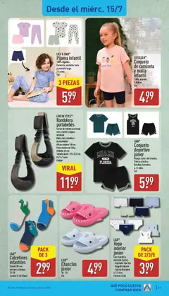 Vista previa Aldi folleto Península válido desde el 13/07/2026 | Página: 17 | Productos: Ropa interior, Ropa, Peso, Pijama infantil
