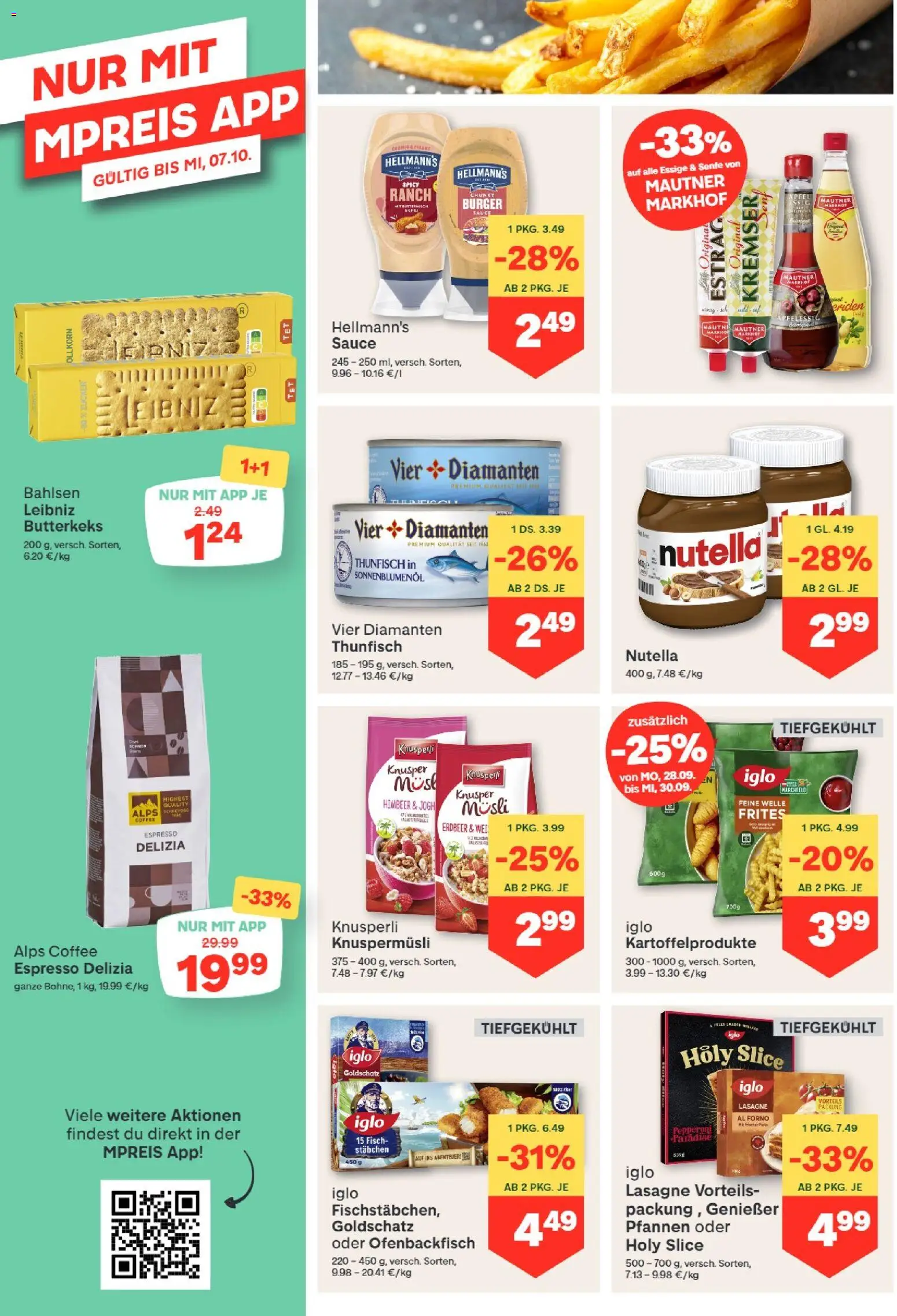 MPREIS Absam gültig ab 24.09.2026 | Seite: 8 | Produkte: Burger, Zucker, Nutella, Fisch