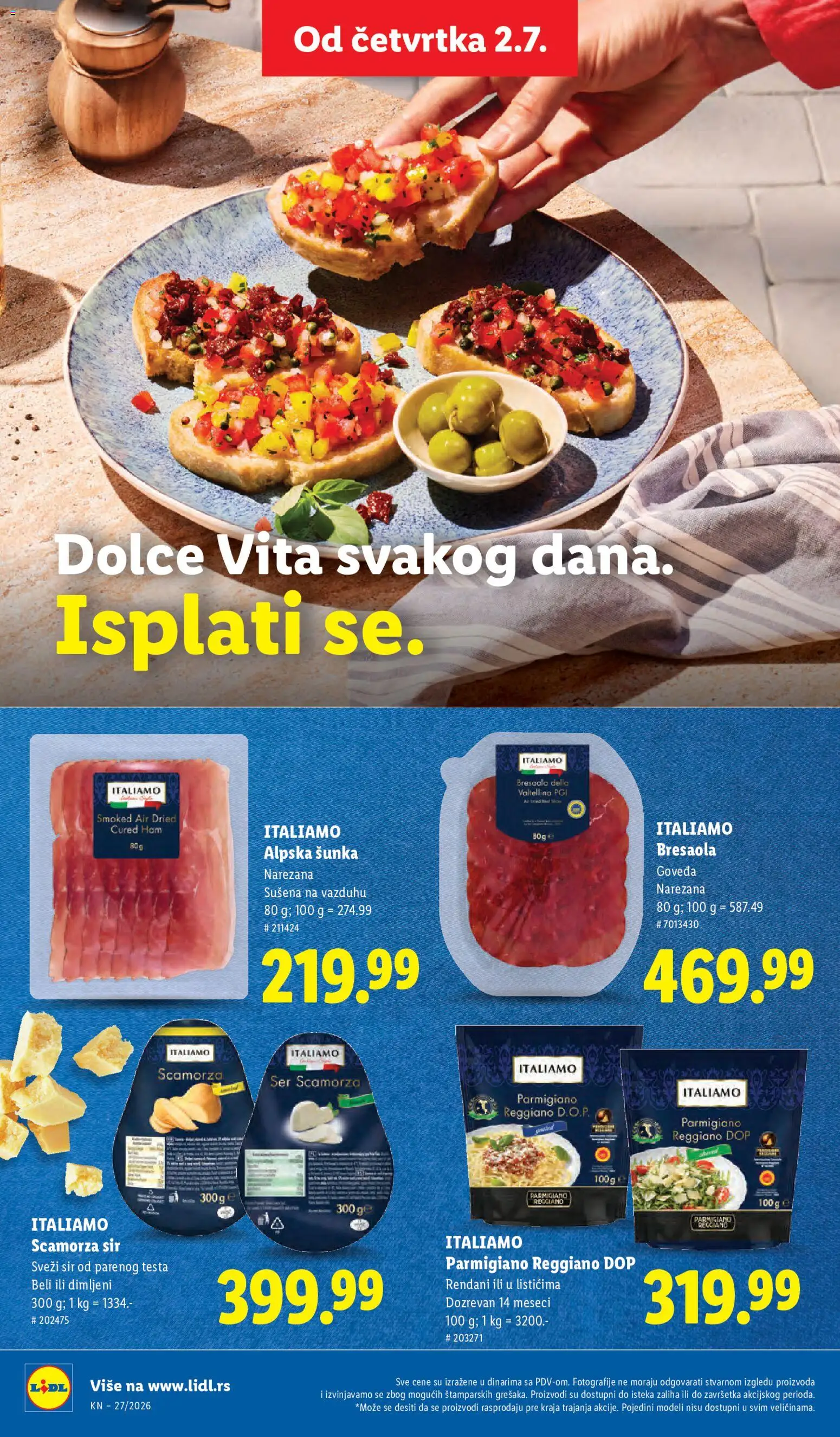 Lidl katalog - važi od 02.07.2026 | Strana: 48 | Proizvode: Sir, Šunka