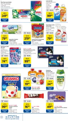 Náhled letáku Bref Power Aktiv WC blok, 3x 50 g, vybrané druhy od 01.07.2026 | Strana: 12 | Produkty: Aviváž, Granko, Banán, WC blok Bref