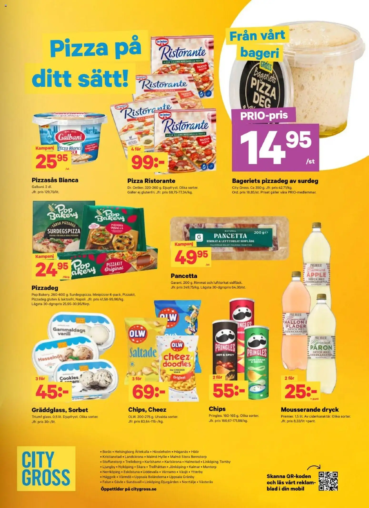 City Gross reklamblad aktuell från 19/10/2026 | Sida: 13 | Produkter: Pringles, Bageri, Chips, Pizzakit