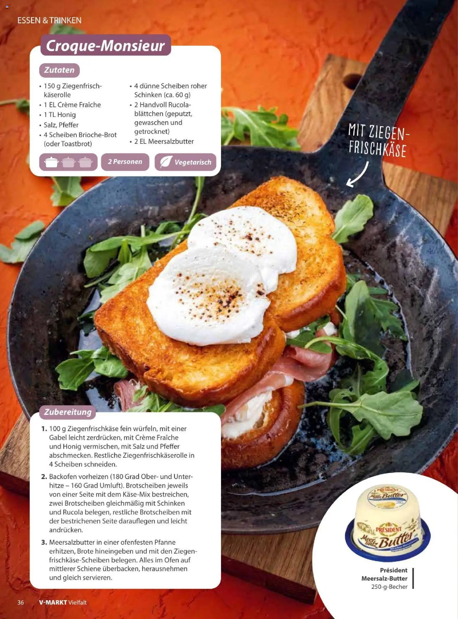 V-Markt Vielfals September / Oktober – gültig ab 01.09.2026 | Seite: 36 | Produkte: Butter, Toastbrot, Schinken, Frischkase