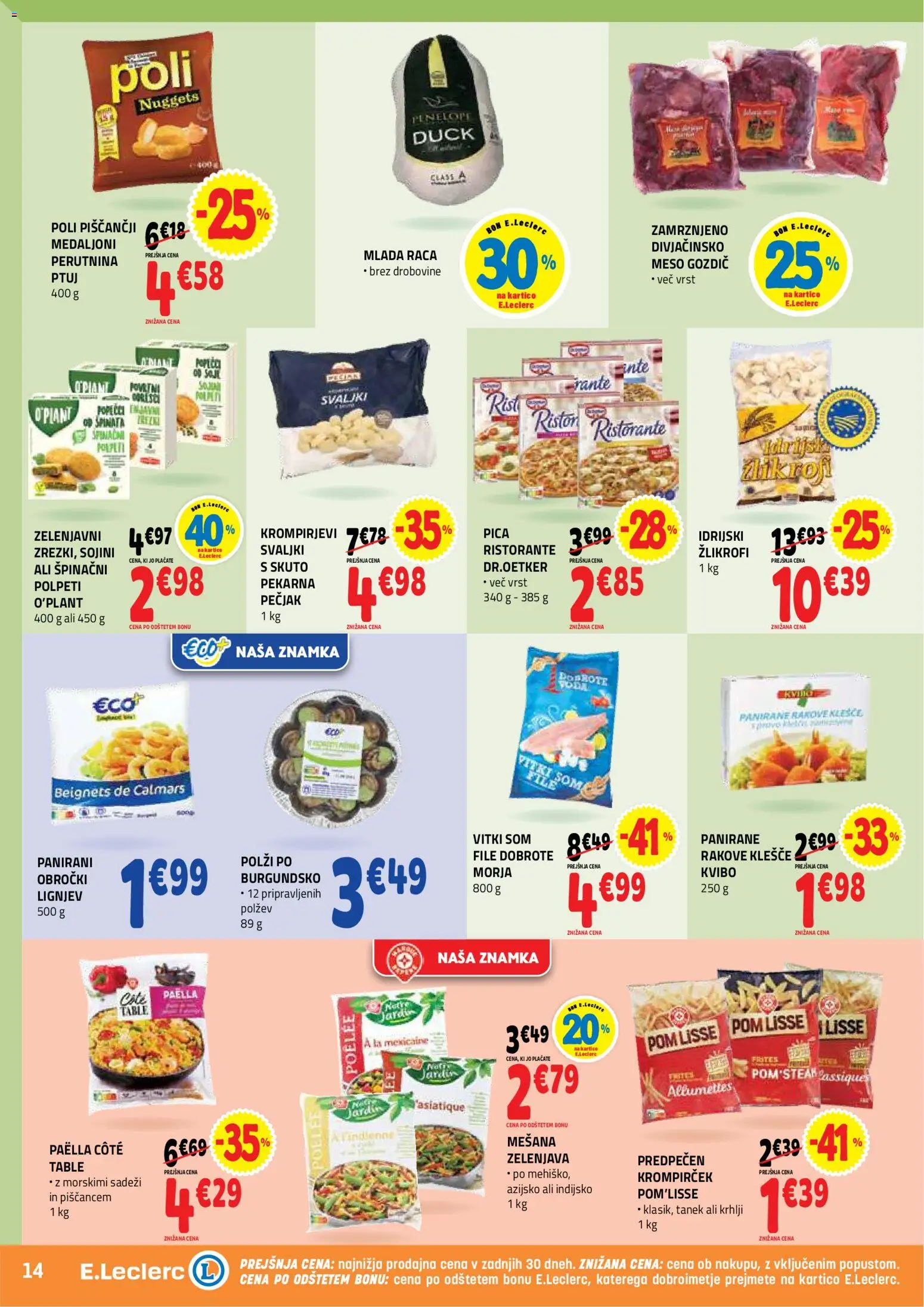 Novi E.leclerc katalog ponudbe – veljaven od 07.10.2026 | Stran: 14 | Izdelki: Pekarna, Pica, Zelenjava