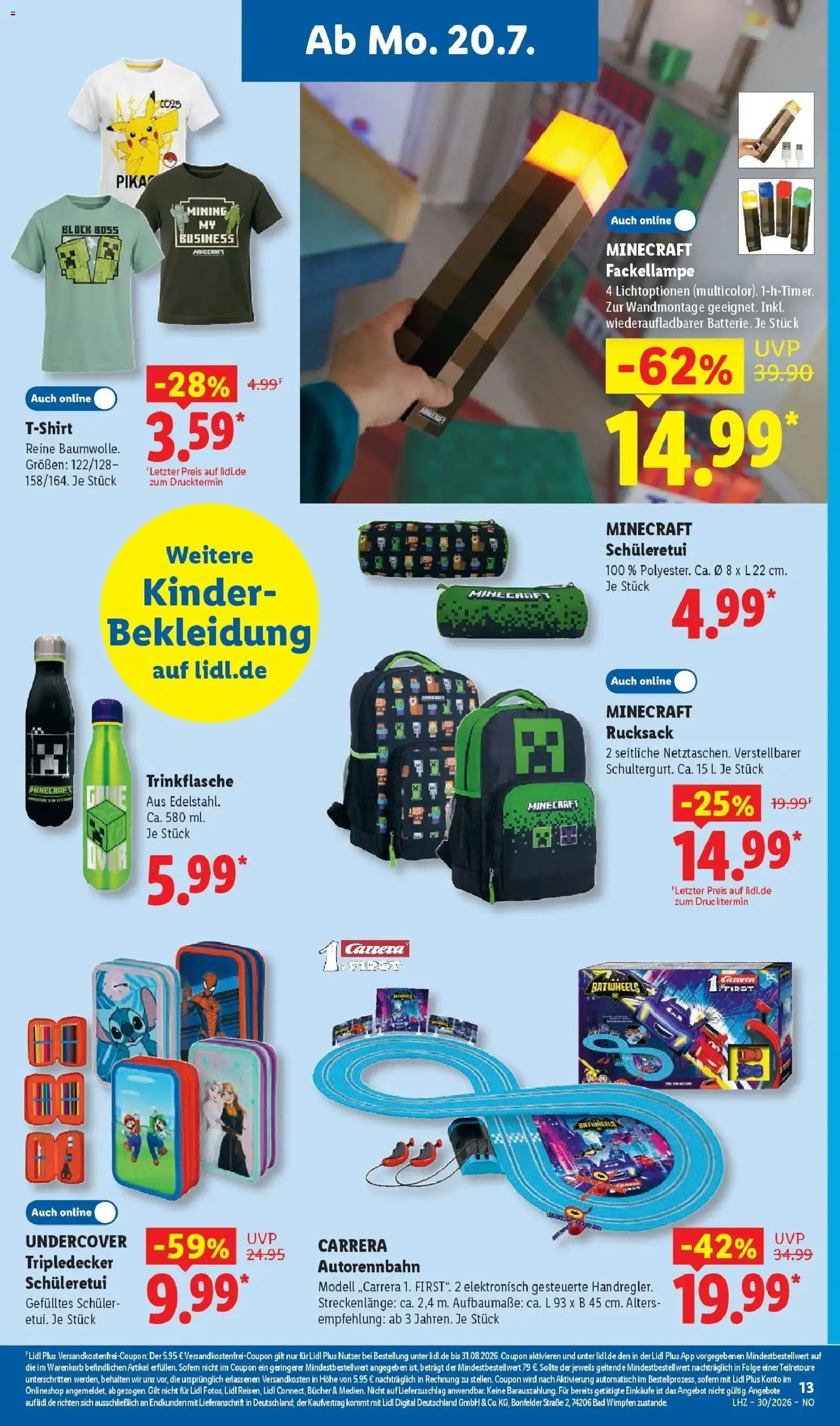 Lidl Prospekt Braunschweig – gültig ab 20.07.2026 | Seite: 33 | Produkte: T-Shirt, Bad, Bekleidung, Rucksack