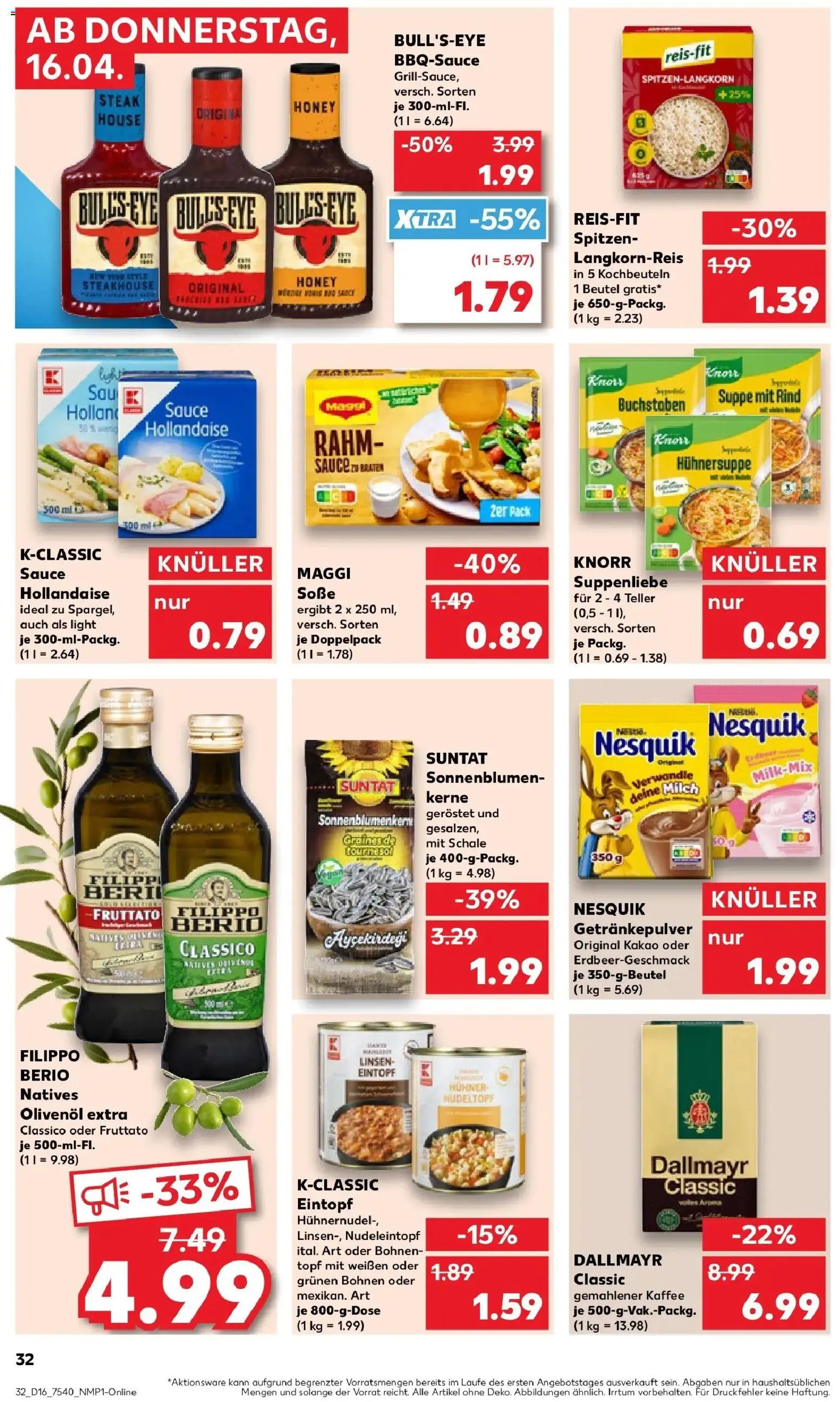 Kaufland Prospekt Freiberg	 – gültig ab 13.04.2026 | Seite: 44 | Produkte: Milch, Olivenol, Knorr, Steak