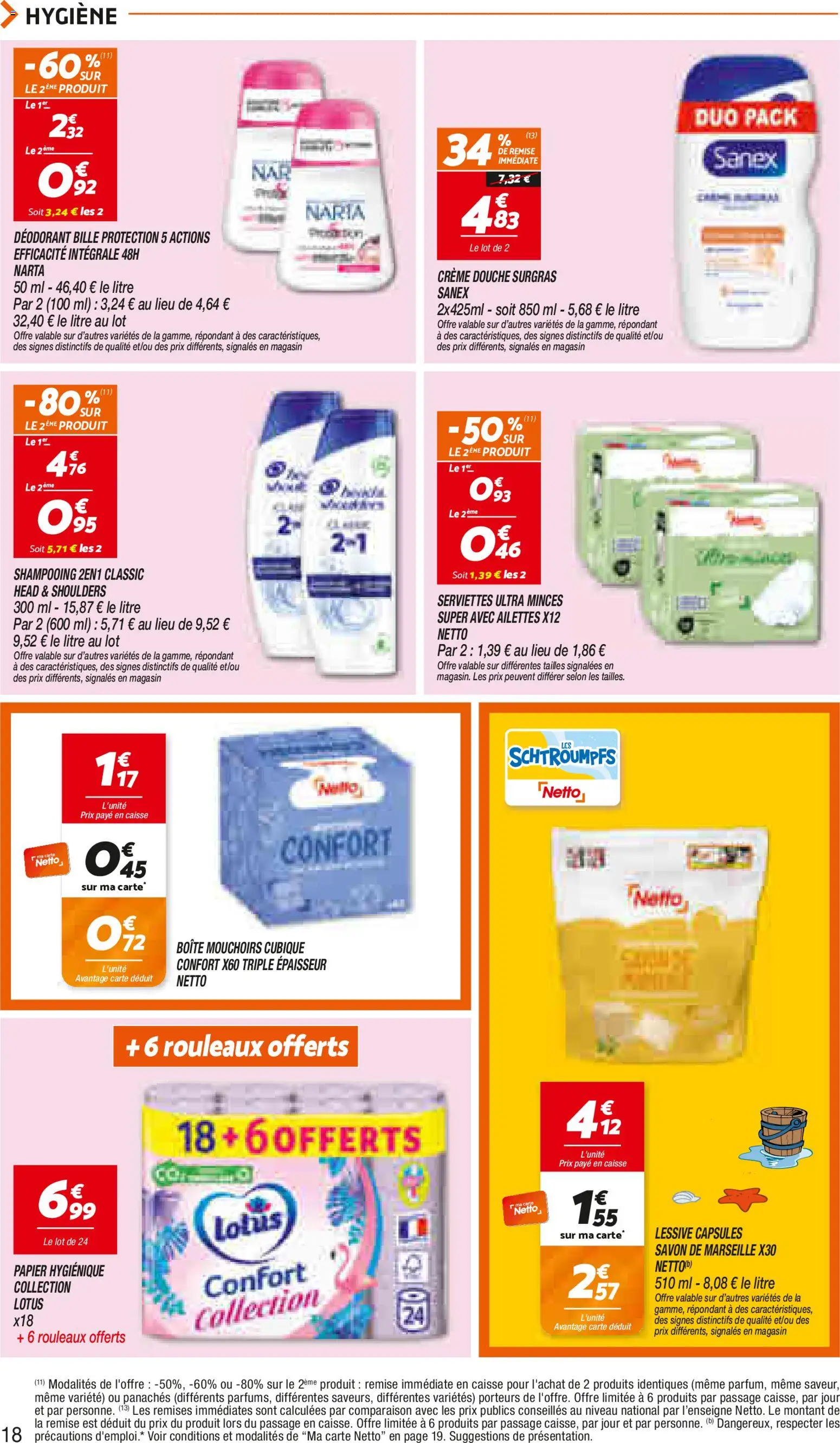 {H1} | Page: 18 | Produits: Shampooing, Savon, Déodorant, Hygiène