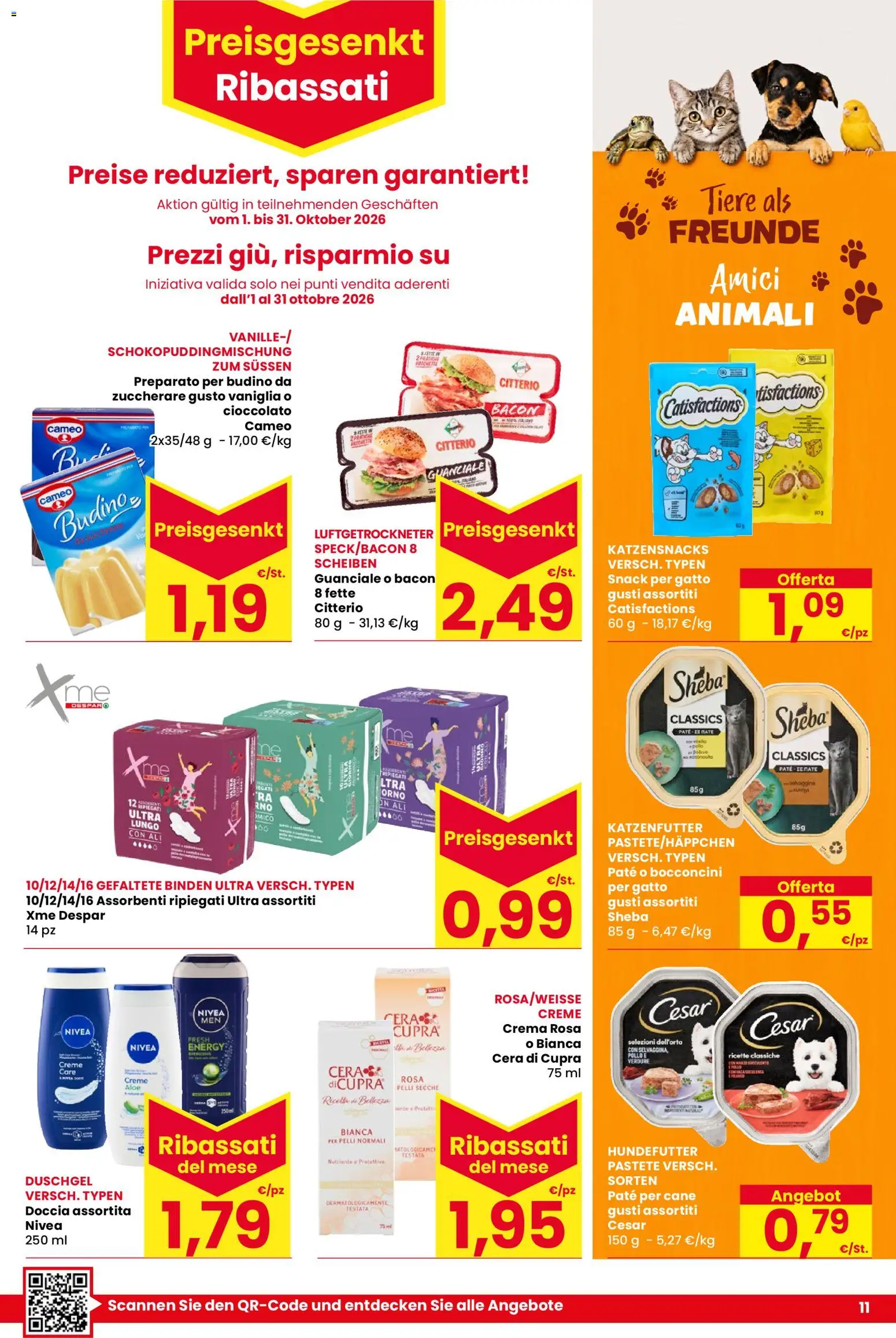 Volantino Despar del 15/10/2026 | Pagina: 11 | Prodotti: Vaniglia, Pollo, Budino, Doccia