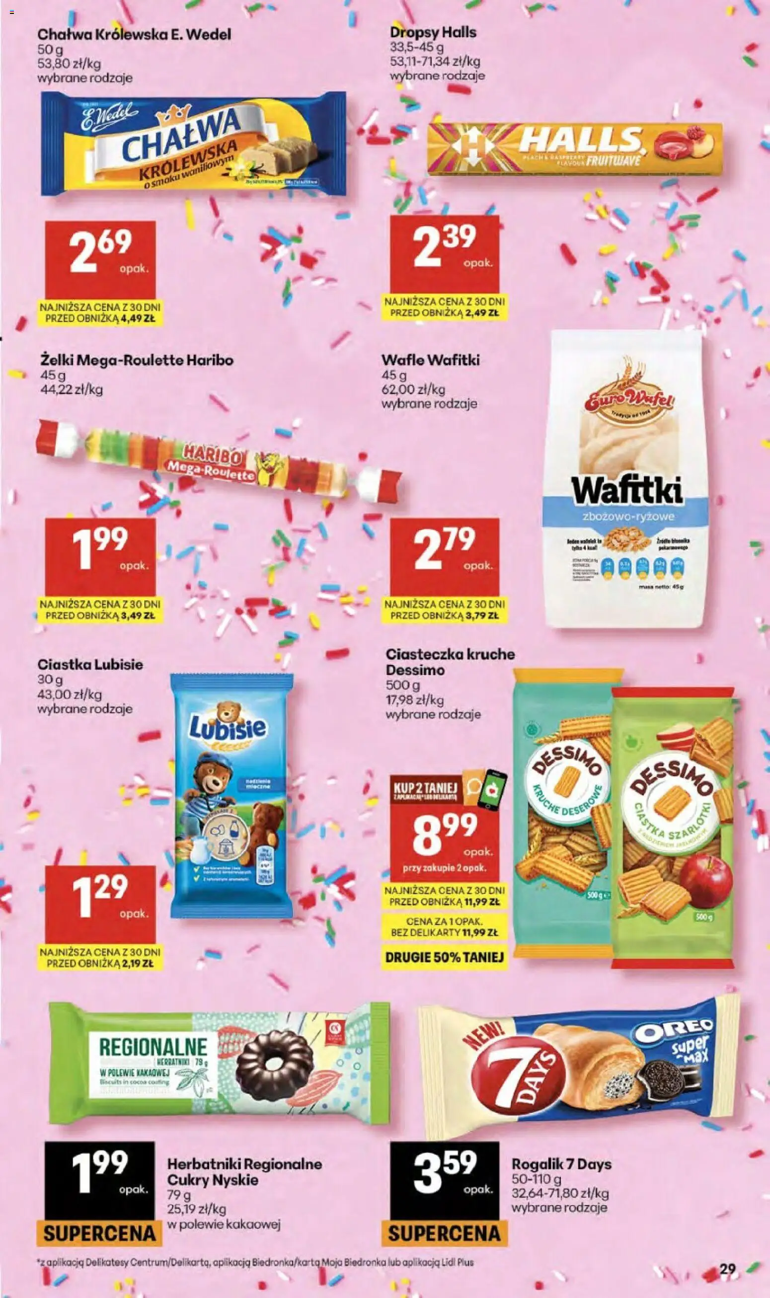 Delikatesy Centrum gazetka od 09.04.2026 | Strona: 29 | Produkty: Wafle, Żelki, Ciastka, Ciasteczka