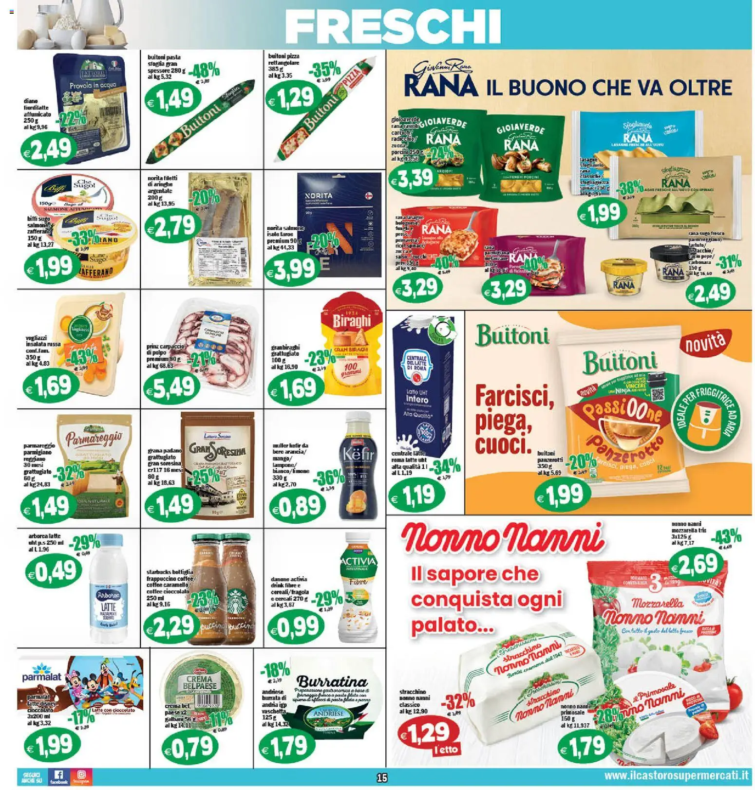 Volantino Il Castoro del 14/10/2026 | Pagina: 15 | Prodotti: Cioccolato, Grana Padano, Provola, Parmigiano