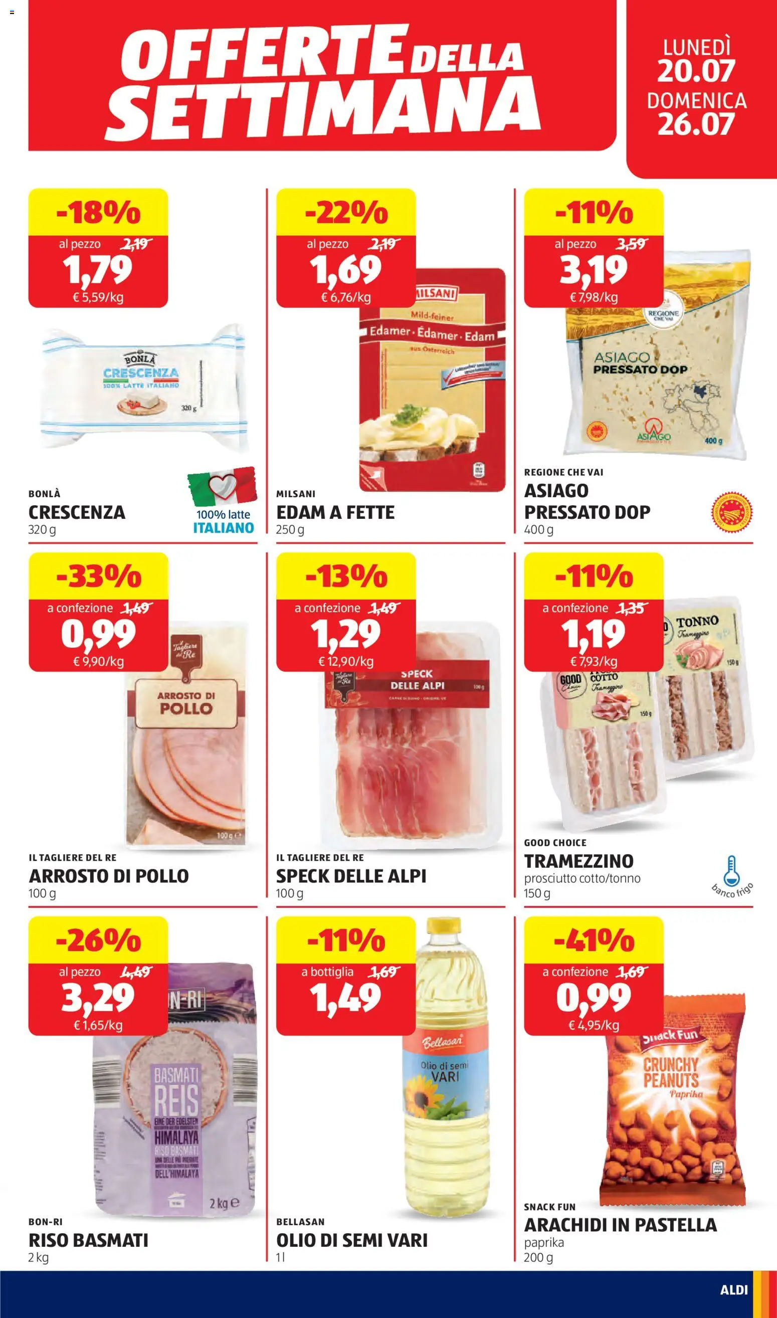 Volantino Aldi del 20/07/2026 | Pagina: 19 | Prodotti: Riso, Prosciutto, Tagliere, Tramezzino