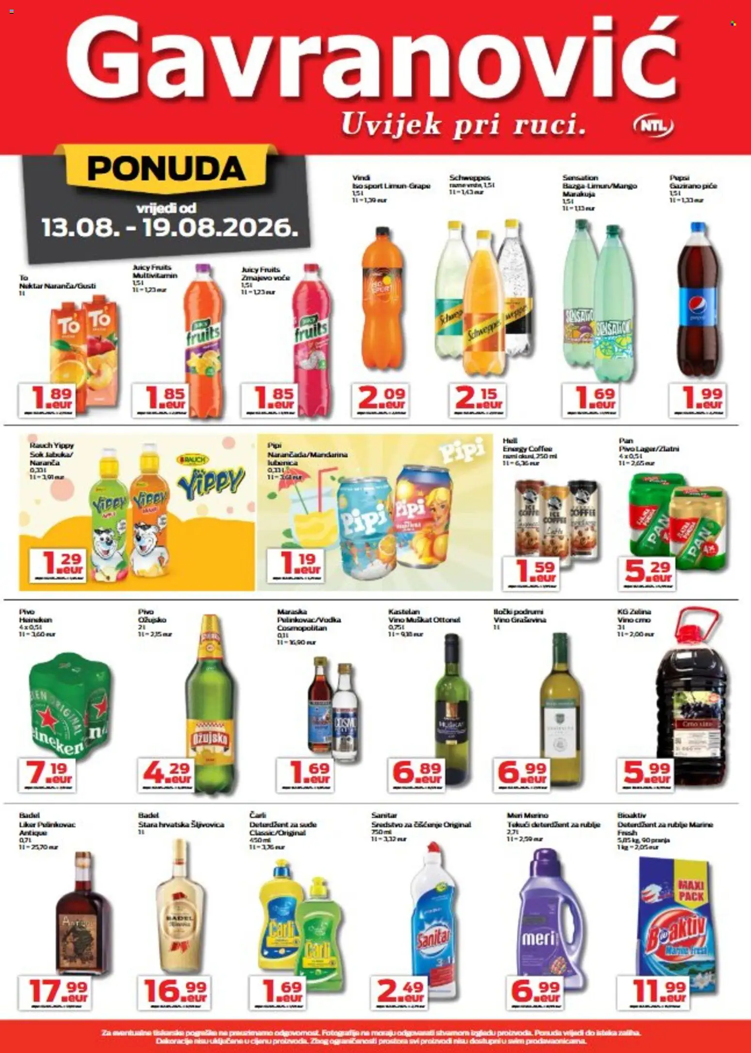 Gavranović katalog | vrijedi od 13.08.2026 | Stranica: 3 | Proizvodi: Vino, Pivo, Badel, Multivitamin
