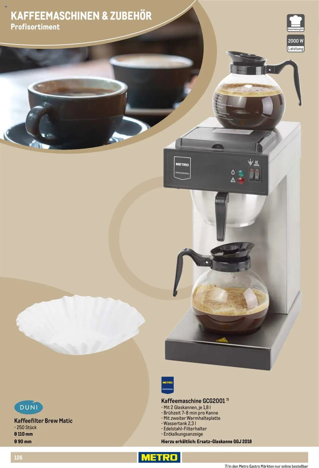 Metro Non Food Sortiment – gültig ab 01.10.2025 | Seite: 126 | Produkte: Kaffeemaschine