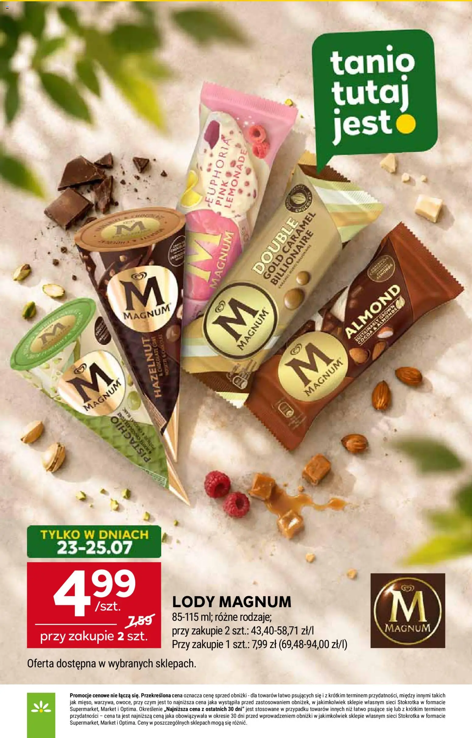 Stokrotka gazetka od 23.07.2026 | Strona: 11 | Produkty: Stokrotka, Lody Magnum, Lody