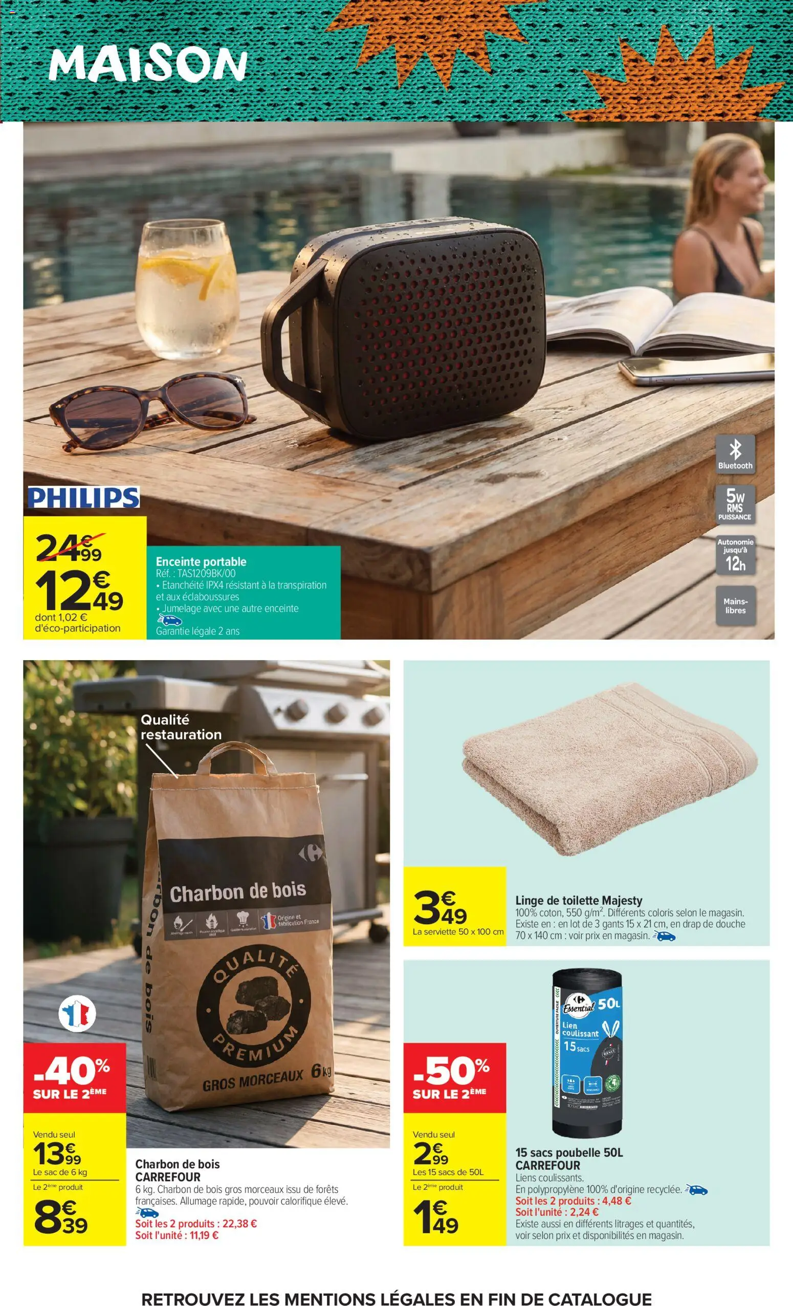 {H1} | Page: 13 | Produits: Poubelle 50l, Douche, Sacs poubelle, Gants
