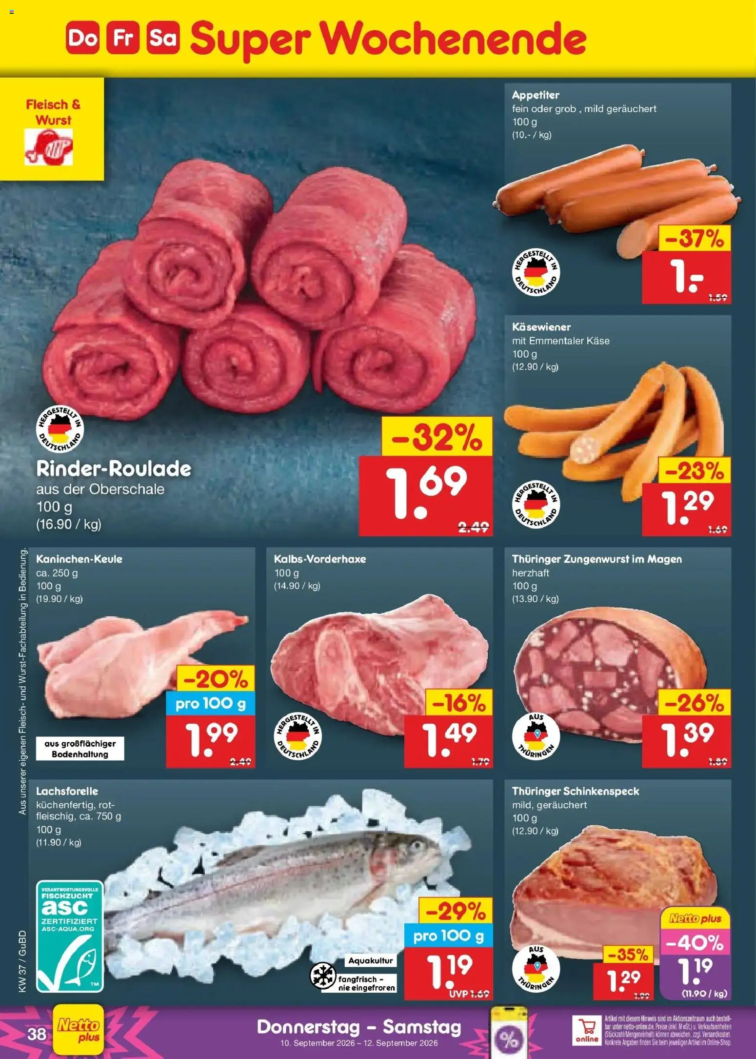 Netto Marken-Discount Prospekt Augustusburg – gültig ab 07.09.2026 | Seite: 54 | Produkte: Käse, Wurst, Fleisch
