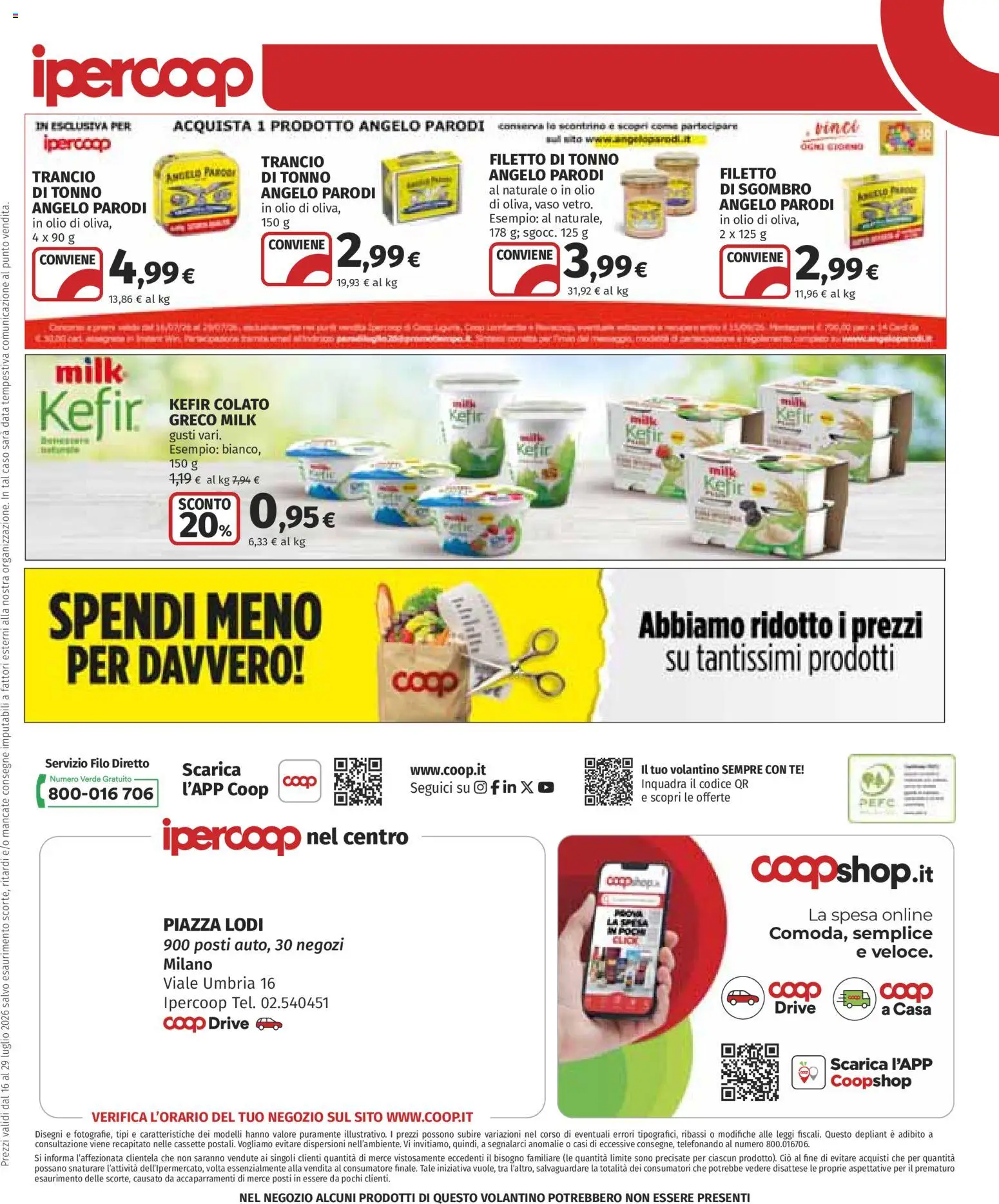 Volantino Ipercoop del 16/07/2026 | Pagina: 40 | Prodotti: Olio, Data, Sgombro, Vaso