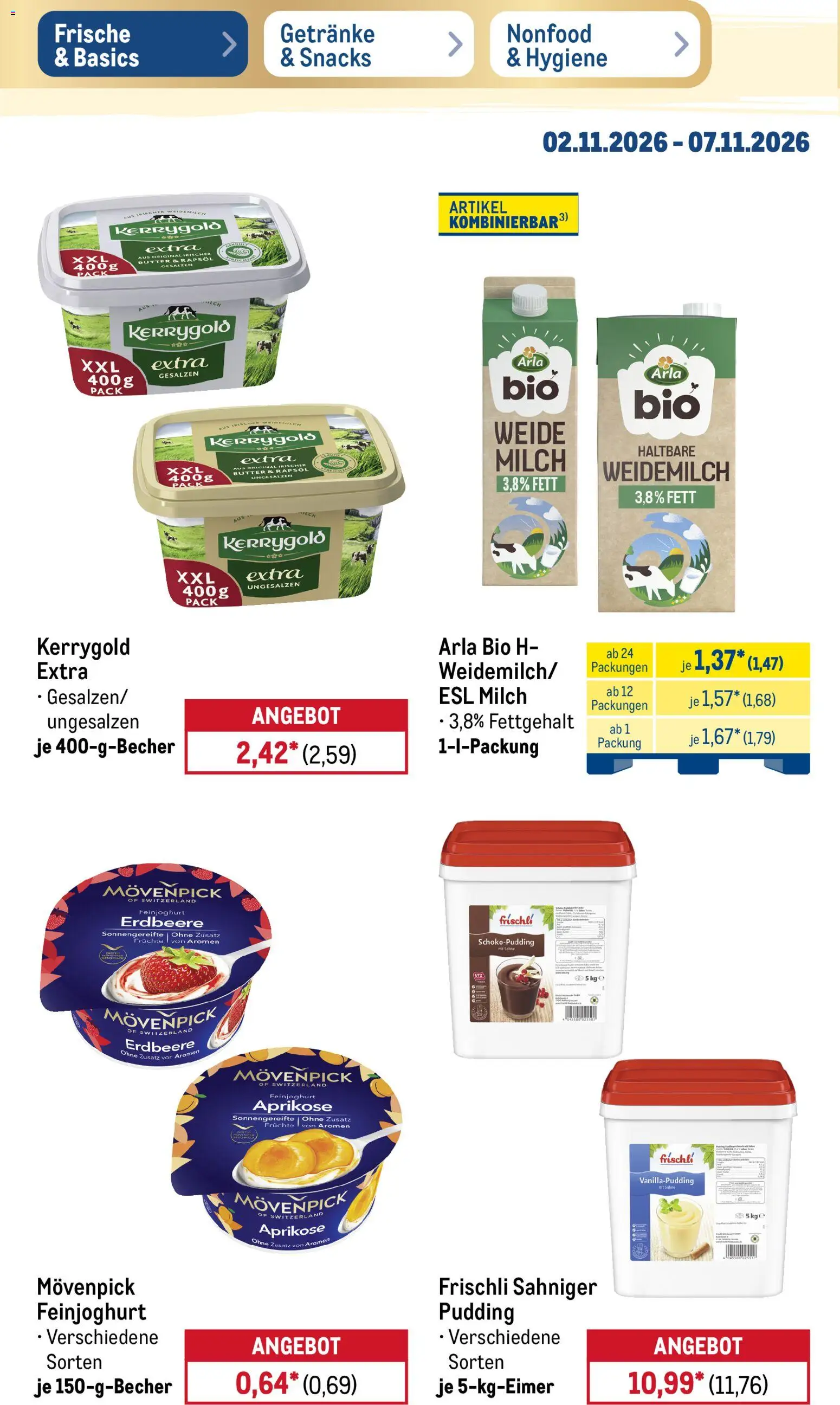 Metro Black Friday – gültig ab 02.11.2026 | Seite: 16 | Produkte: Milch, Butter, Rapsöl, Sahne