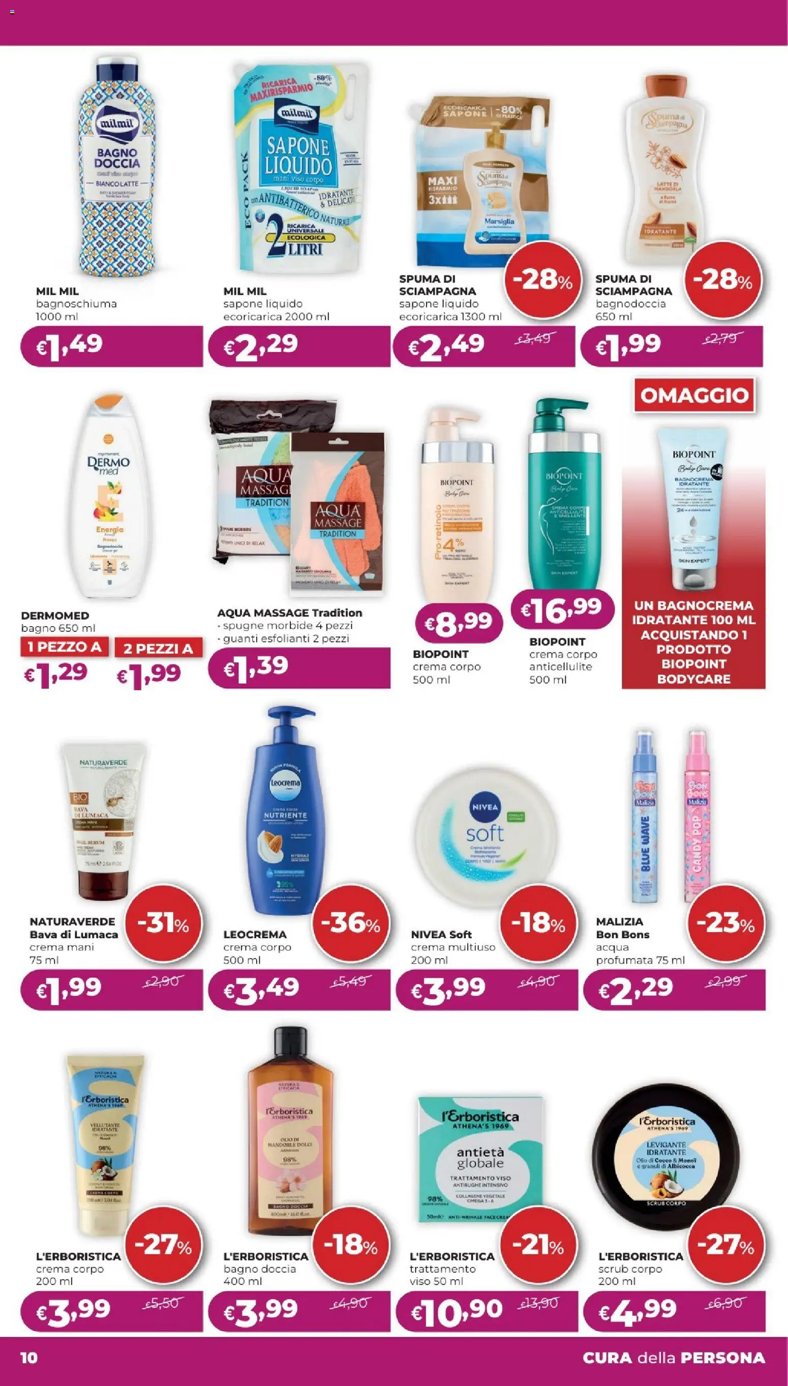 Volantino La Saponeria del 24/09/2026 | Pagina: 10 | Prodotti: Sapone, Acqua, Mandorle, Doccia