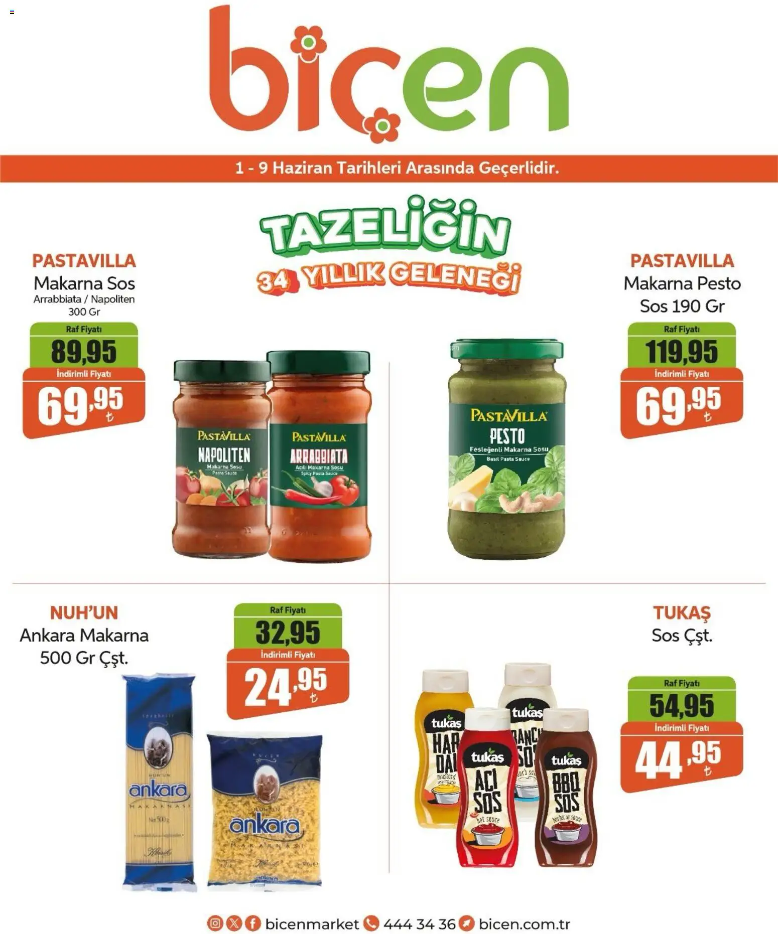 Biçen Market Katalog - 01.06.2026 tarihinden itibaren geçerlidir | Sayfa: 5 | Ürünler: Raf, Makarna sosu, Makarna, Sos