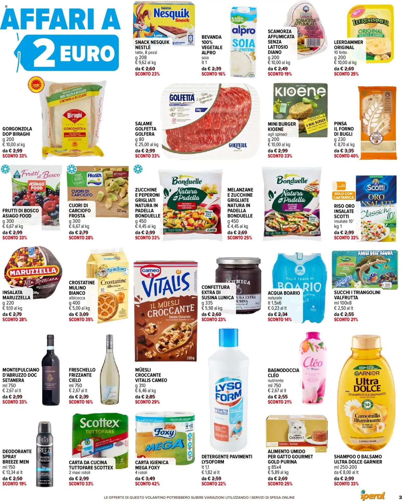 Volantino Iperal del 15/07/2026 | Pagina: 3 | Prodotti: Illuminante, Carta igienica, Acqua, Crostatine