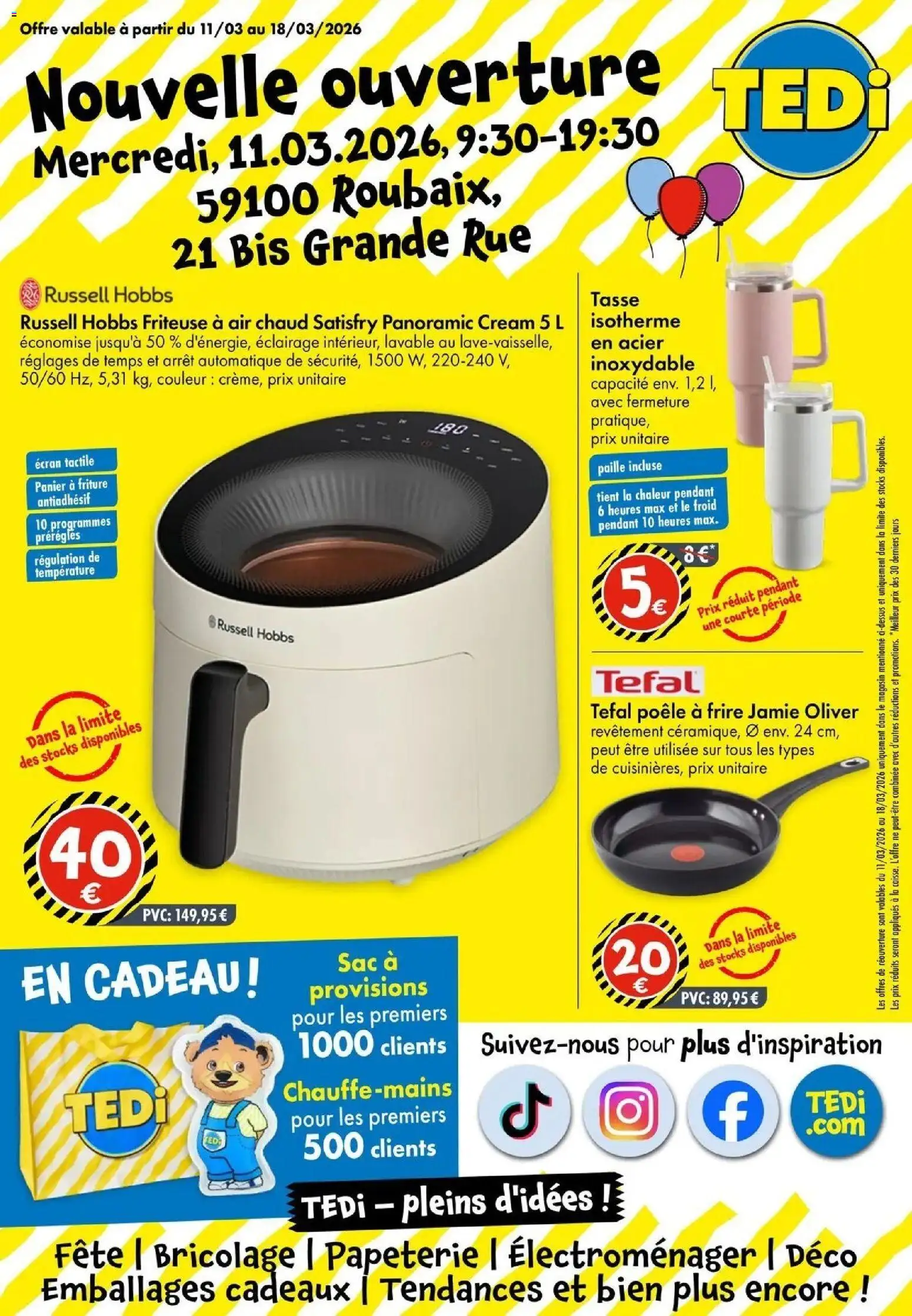 {H1} | Page: 1 | Produits: Sac, Poêle, Friteuse, Tefal