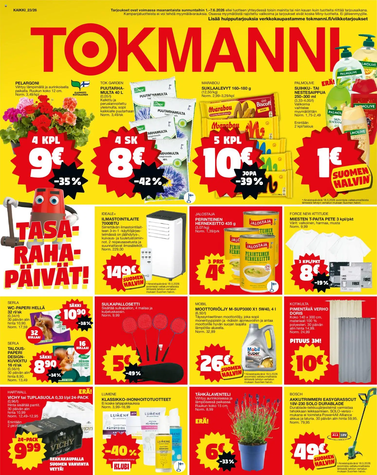 Tokmanni tarjoukset – voimassa 01.06.2026 alkaen | Sivu: 1 | Tuotteet: Wc-paperi, Suklaalevyt, Voi, Hernekeitto