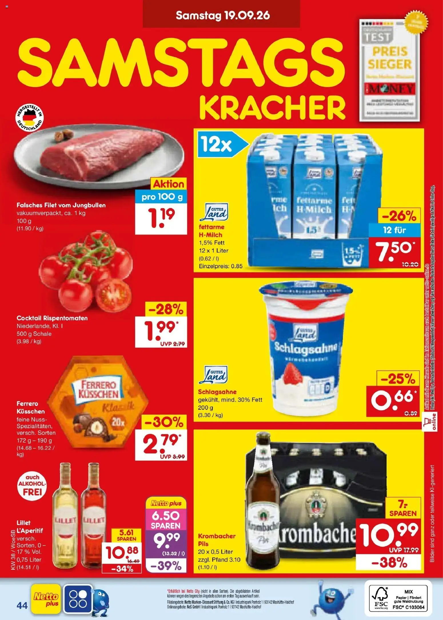 Netto Marken-Discount Prospekt Gemmingen – gültig ab 14.09.2026 | Seite: 58 | Produkte: Schlagsahne, Lillet, Alkohol, Krombacher