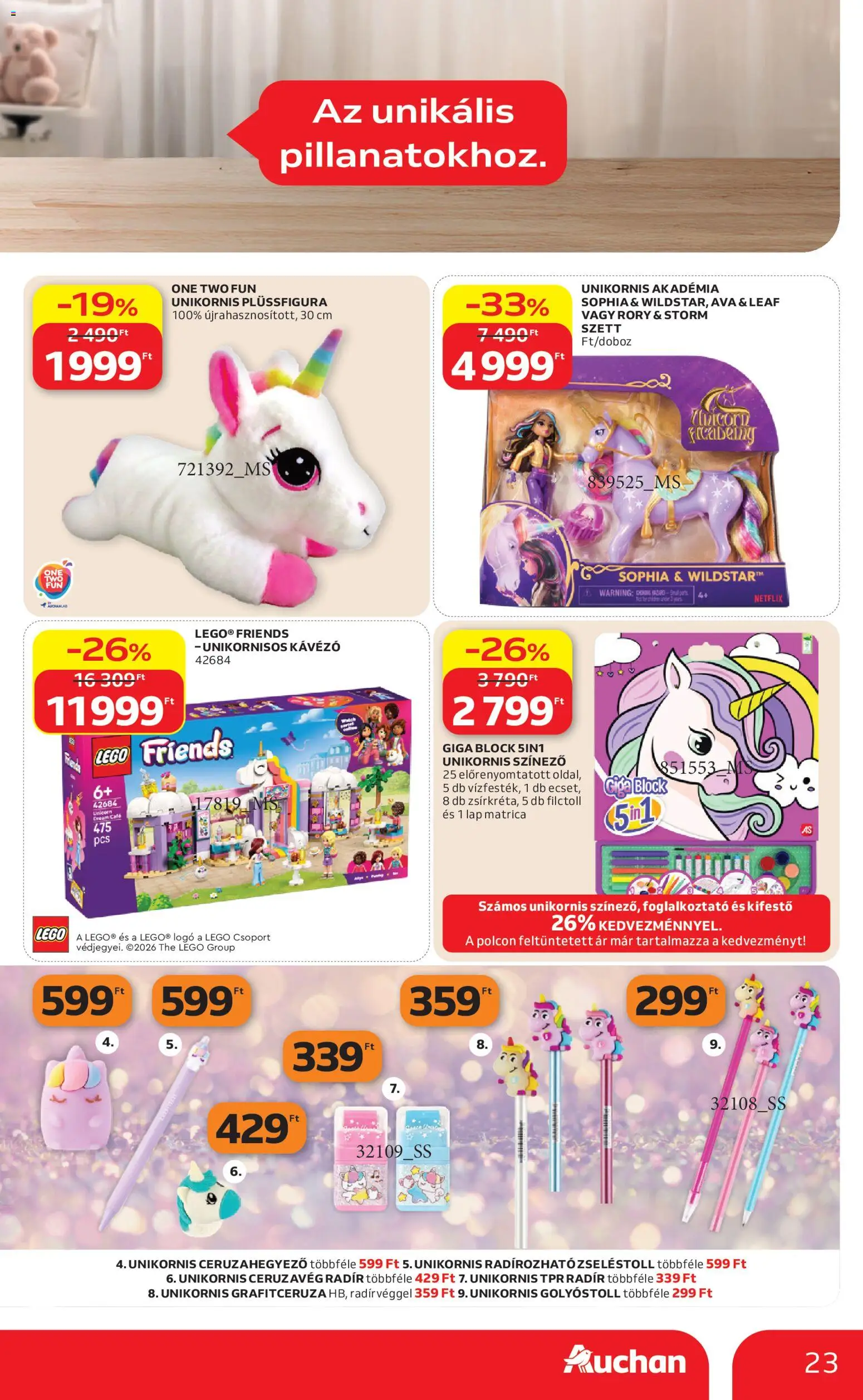 Auchan akciós ujság - amely érvényes a következő dátumtól: 09.04.2026 | Oldal: 23 | Termékek: Ceruzahegyező