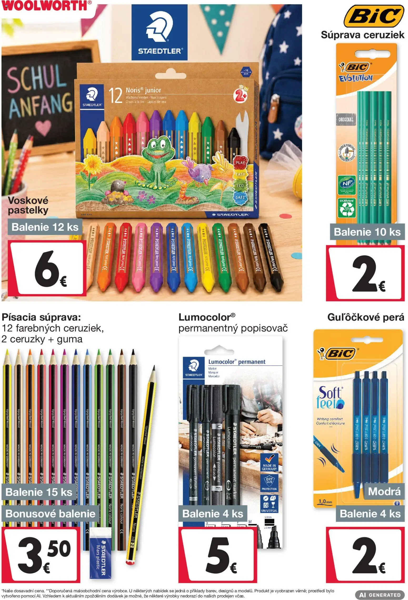 Nové Woolworth akcie – leták je platný od 21.08.2026 | Strana: 6 | Produkty: Pastelky, Med
