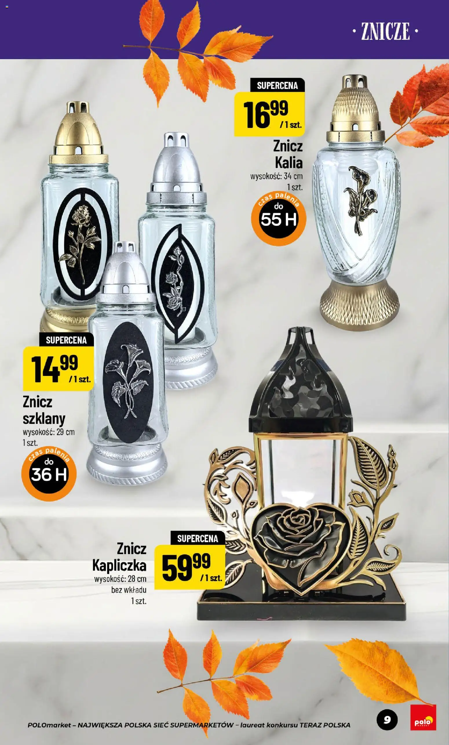 POLOmarket gazetka - Znicze od 11.09.2026 | Strona: 9 | Produkty: Znicze