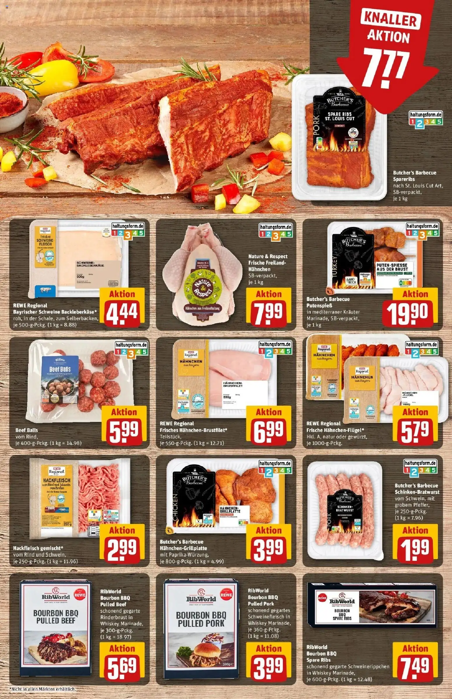 REWE Prospekt ab 17.08.2026 zum Blättern » Angebote | Seite: 11 | Produkte: Hahnchen, Bratwurst, Spare ribs, Hackfleisch