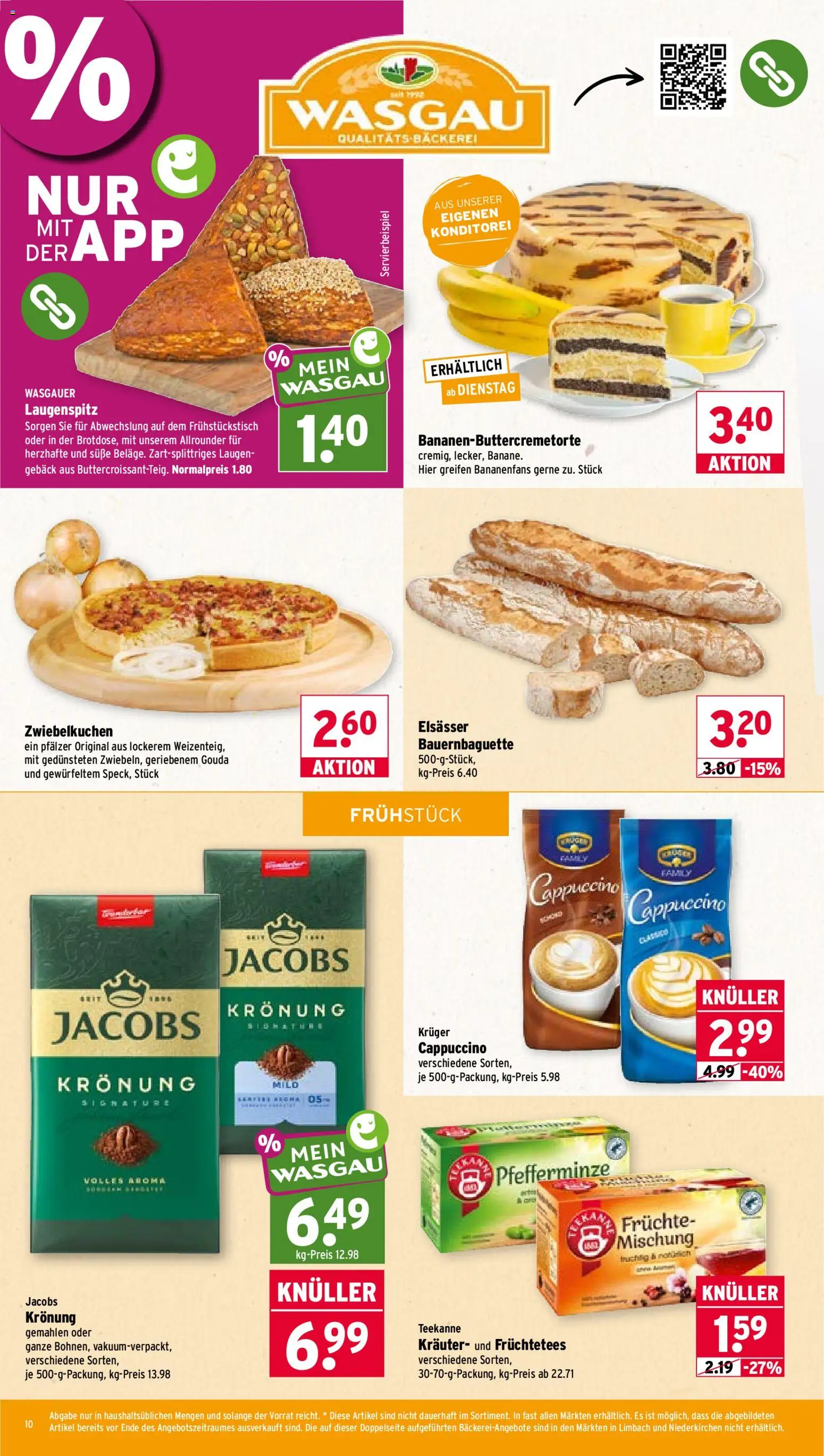 Wasgau Prospekt – gültig ab 28.09.2026 | Seite: 10 | Produkte: Bäckerei, Gouda, Teekanne