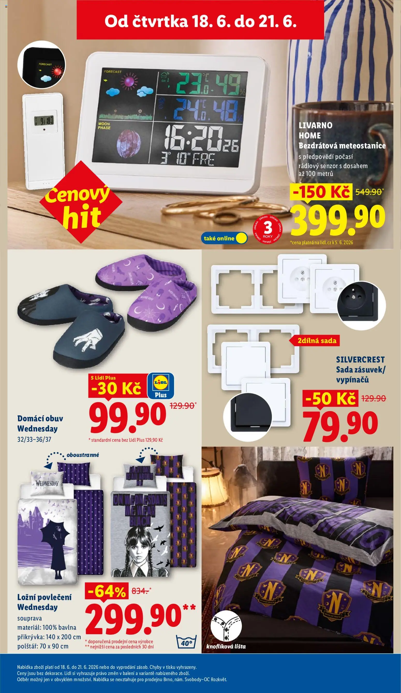 Lidl leták - Spotřební zboží od 15.06.2026 | Strana: 19 | Produkty: Obuv, Povlečení, Meteostanice, Ložní povlečení