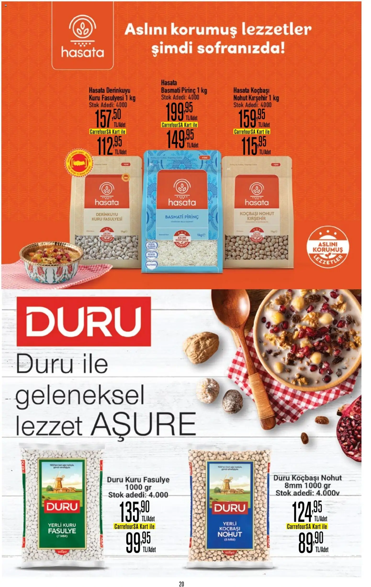 CarrefourSA Katalog - 11.06.2026 tarihinden itibaren geçerlidir | Sayfa: 20 | Ürünler: Kuru fasulye, Fasulye, Pirinç