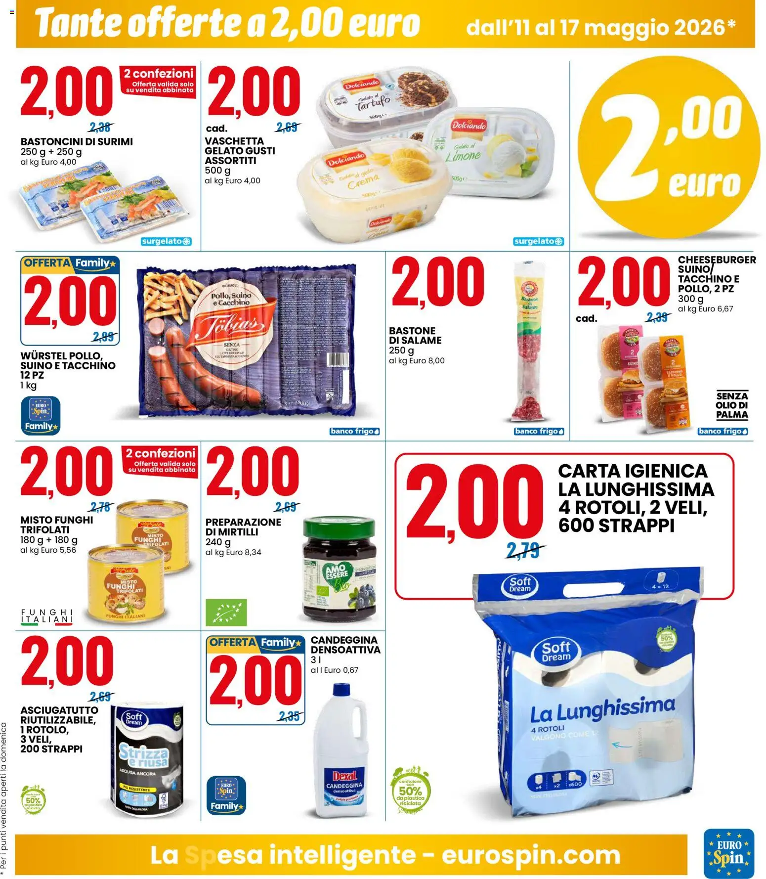 Volantino Eurospin del 11.05.2026 | Pagina: 5 | Prodotti: Tartufo, Carta igienica, Latte, Olio